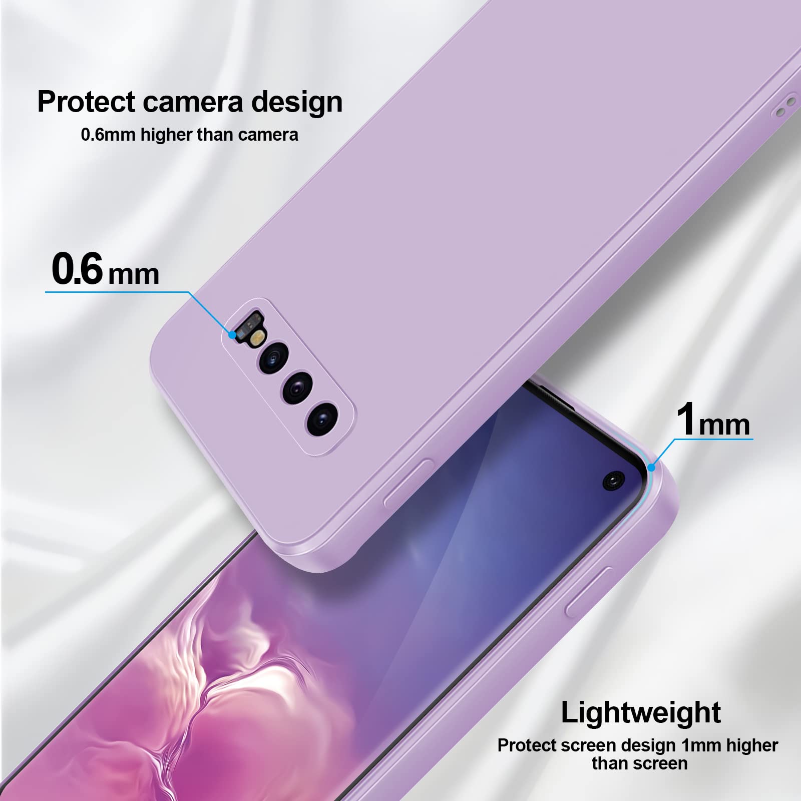 Giiyoon Silicone Case Compatible With Samsung Galaxy S10, Full Body Silky Soft Touch Phone Case With Camera Protection, Shockpro