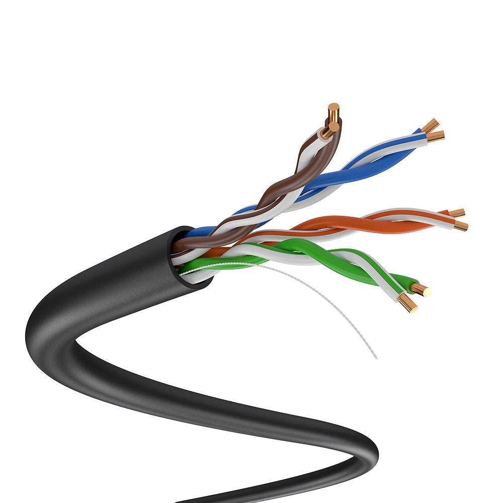 Solidlink Cat5E 1000Ft Utp Ethernet Cable 24Awg Bulk Lan Network Wire (Black)