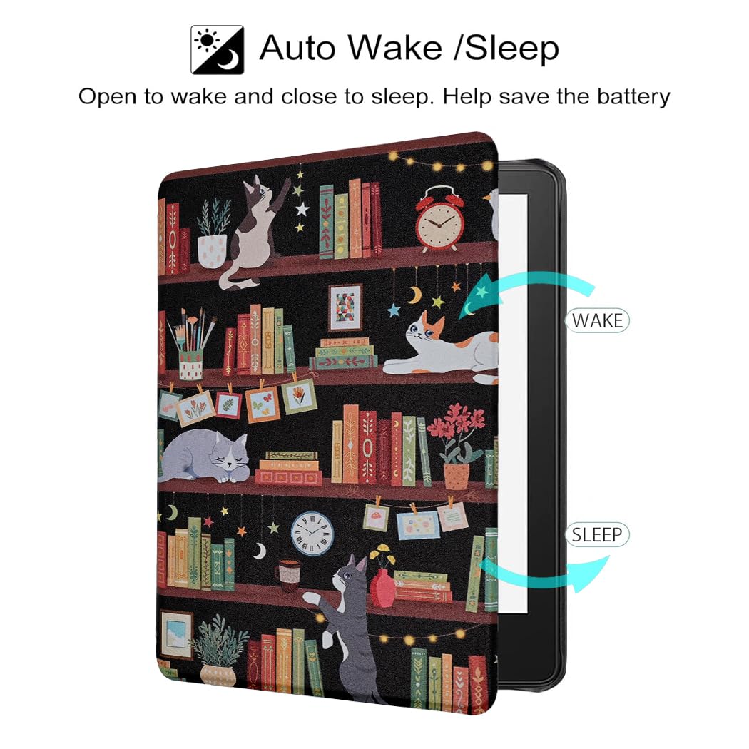 Case For 6.8'' Kindle Paperwhite (11Th Generation 2021) And Kindle Paperwhite Signature Edition, Book Lover Lightweight Pu Leath