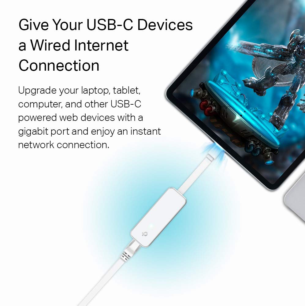 Tp-Link Usb C To Ethernet Adapter(Ue300C), Rj45 To Usb C [Thunderbolt 3/4 Compatible] Type-C Gigabit Ethernet Lan Network Adapte