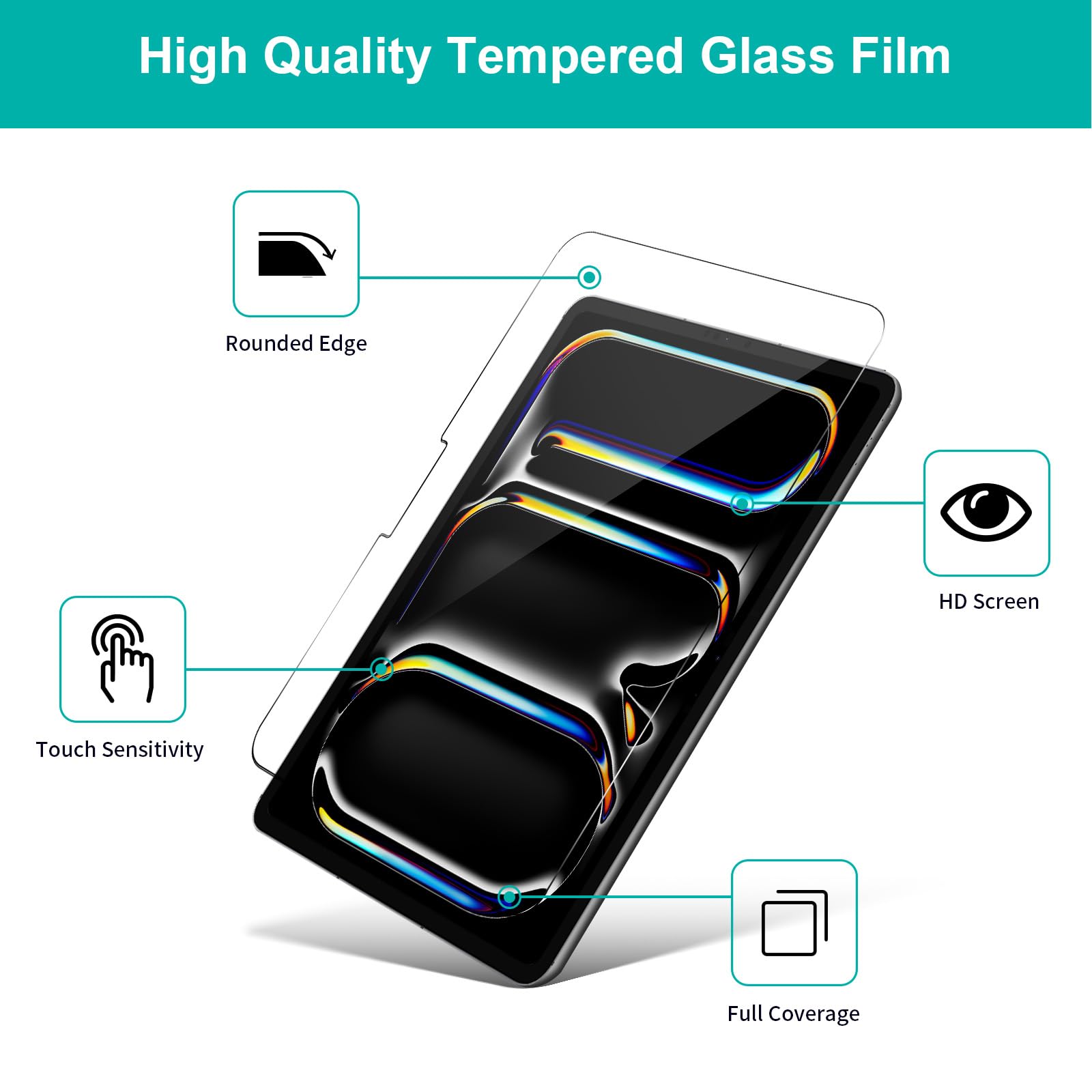 Avakot 2 Pack Screen Protector For Ipad Pro 13 Inch (M4) 2024 Tempered Glass, Tempered Film For Ipad Pro 13 Inch, Scratch Resist