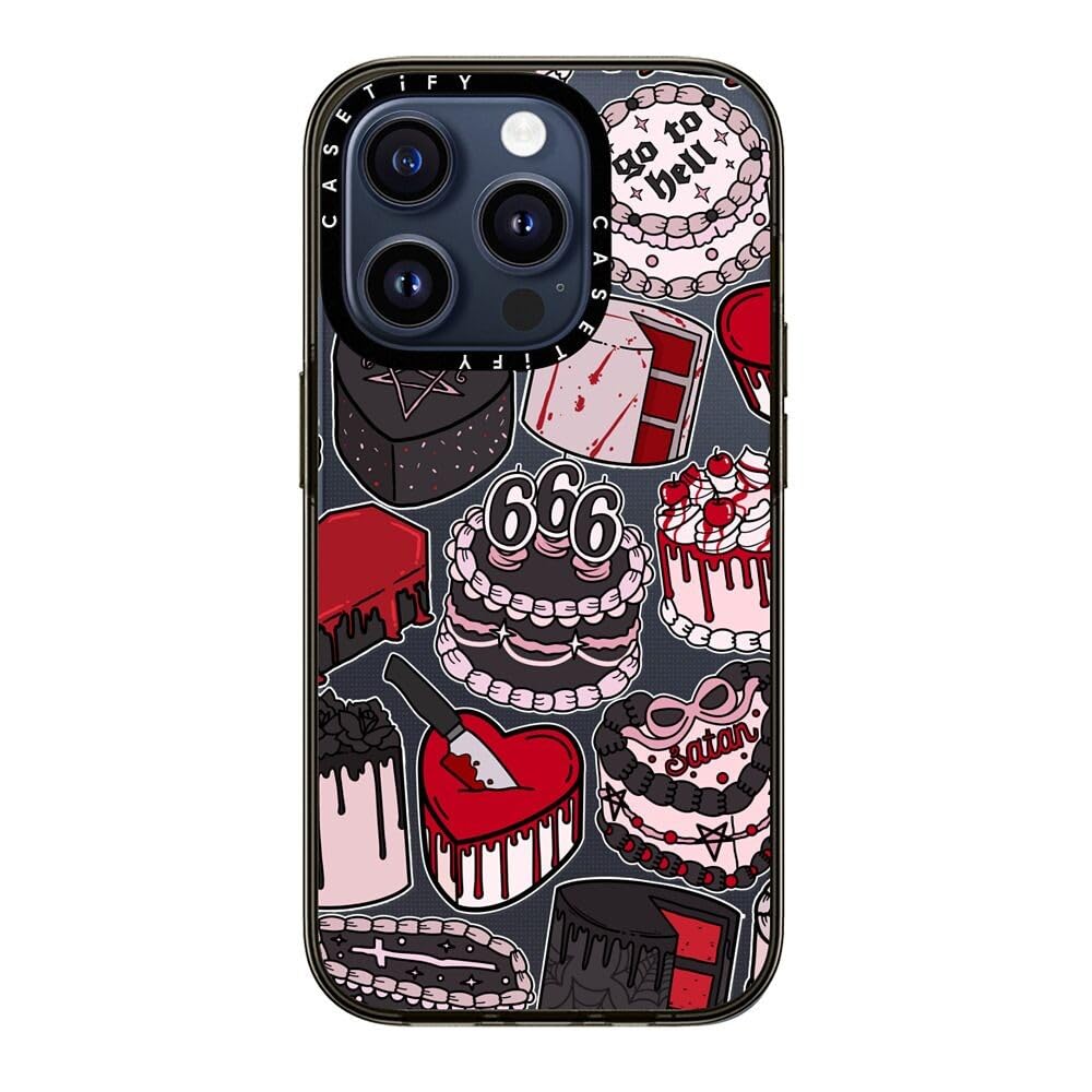 Casetify Compact Case For Iphone 15 Pro [2X Military Grade Drop Tested / 4Ft Drop Protection]   Spooky Cakes By Chiara Lb Art