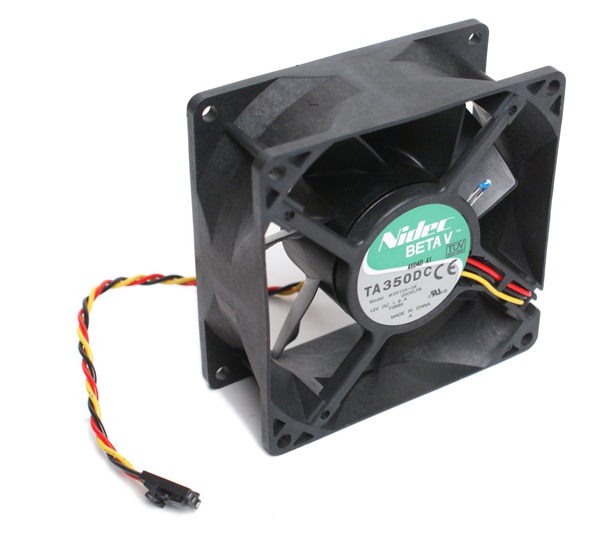 NIDEC BetaV TA350DC Quiet Case Cooling Thermal Sensor Fan 12V 1.8A, 3-Pin (3-Wire Lead), 90mm x 90mm x 38mm, Compatible Model Nu
