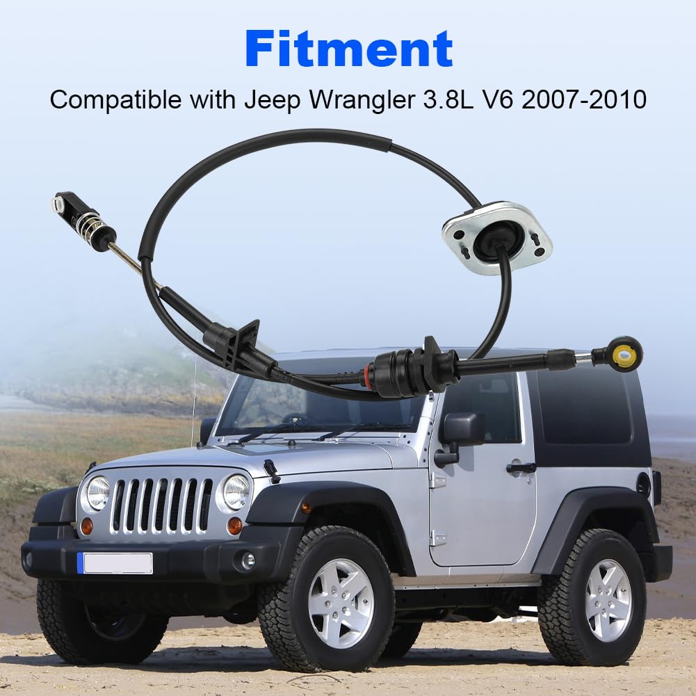 Wmphe Automatic Transmission Shift Cable Compatible With Jeep Wrangler 3.8L V6 2007-2010 Replacement For 52060164Ad 52060164Ab 5
