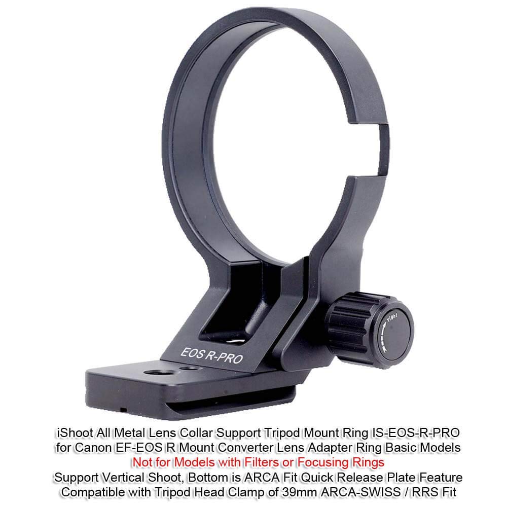 Ishoot Lens Collar Tripod Mount Ring Compatible With Canon Ef Eos R Mount Converter Adapter Ring Basic Model, Lens Support Holde