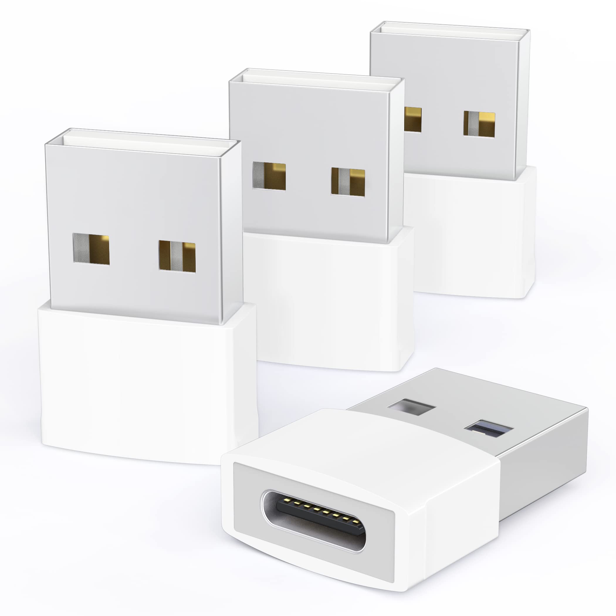 Syntech Usb To Usb C Adapter 4 Pack, Type C Female To Usb Male Converter Power Charger Cable Adapter Compatible With Magsafe App