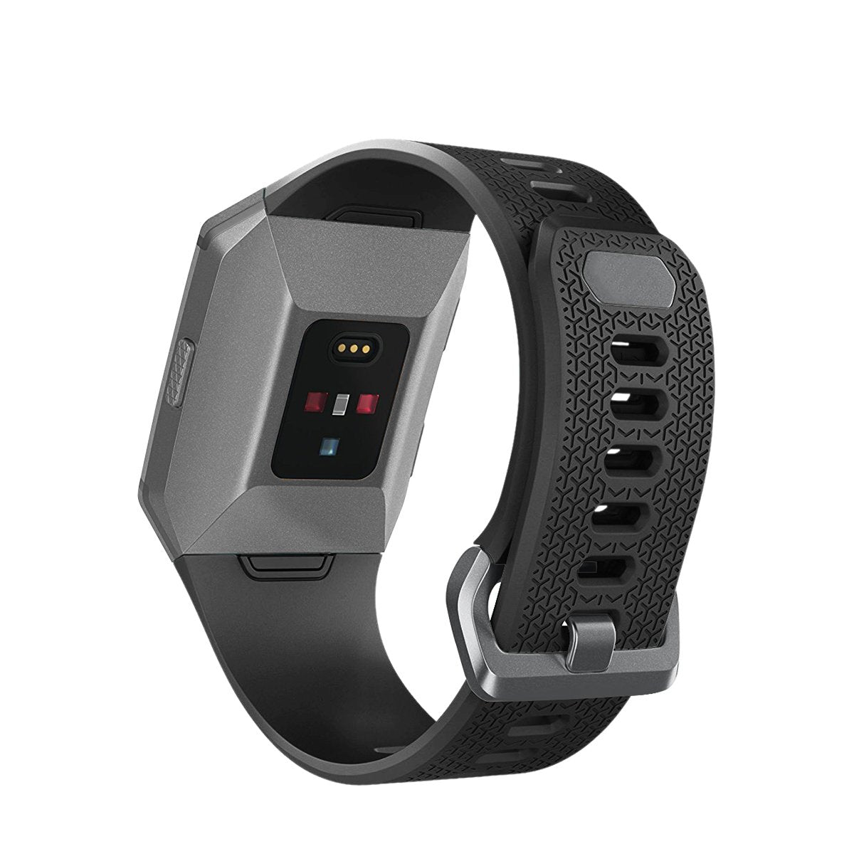 Aiunit Compatible Ionic Band For Men Women Black Small With Smoke Gray Buckle, Replacement Strap Sport Accessory Wristband For I