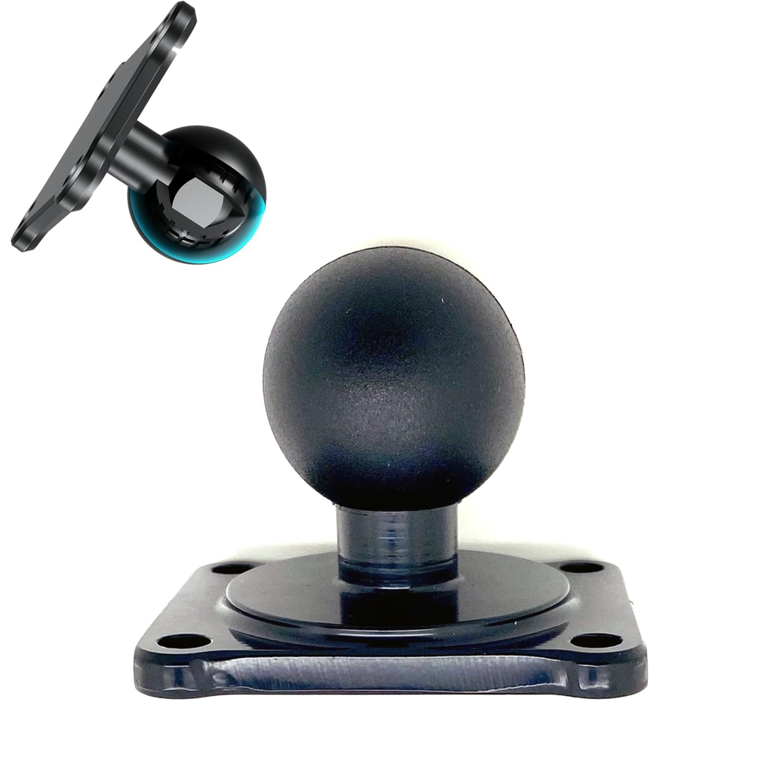 ChargerCity Aluminum Drill Base 25mm 1 Ball w/AMPS Hole Pattern Compatible for Garmin, Lowrance, Humminbird, for RAM Size B Moun