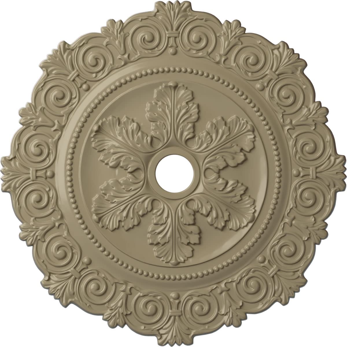 Ekena Millwork CM33SCGDF - 33 1/4OD x 3 5/8ID x 1P Scroll Medallion (Fits Canopies up to 3 5/8) - Ceiling Medallion, Gobi Desert