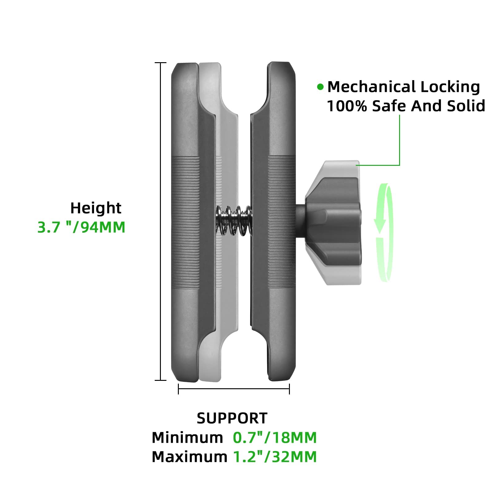 Fanaue Double Socket Arm Medium Arm Compatible,Full Length 3.7'',With B Size 1'' Ball Components For Ram Mounts