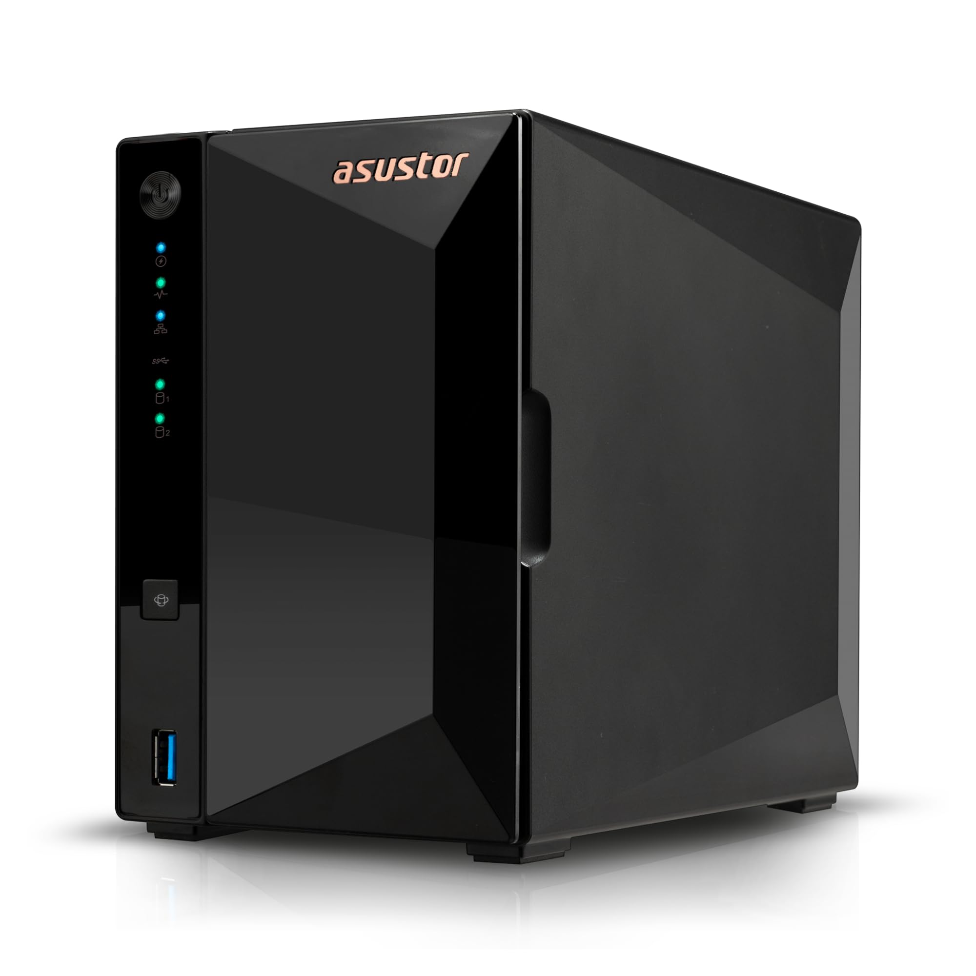 Asustor Drivestor 2 Pro Gen2 As3302T V2, 2 Bay Nas, 1.7Ghz Quad Core, 2.5Gbe Port, 2Gb Ram Ddr4, Small Home Media Server, Networ