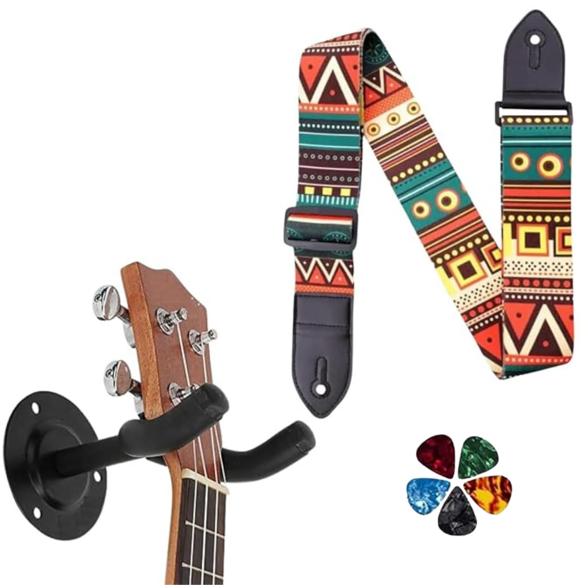 DEVICE OF URBAN INFOTECH Guitar straps with guitar wall mount hanger Adjustable Buckle Guitar Strap Belt for Acoustic Guitar Ele