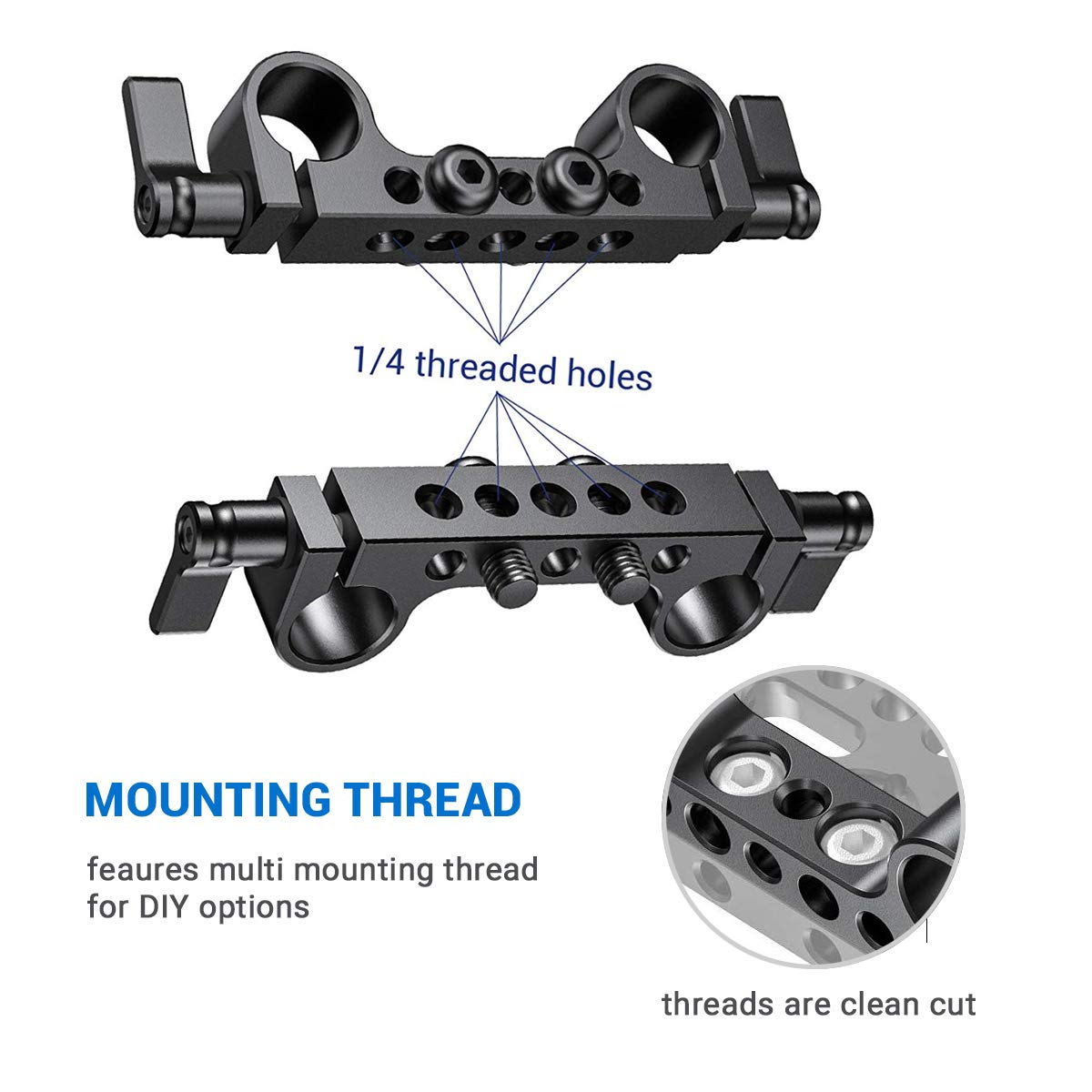 Smallrig Super Lightweight 15Mm Railblock, 15Mm Rod Clamp With 1/4'' 20 Thread For Sony For Canon And Other 15Mm Dslr Camera Rig