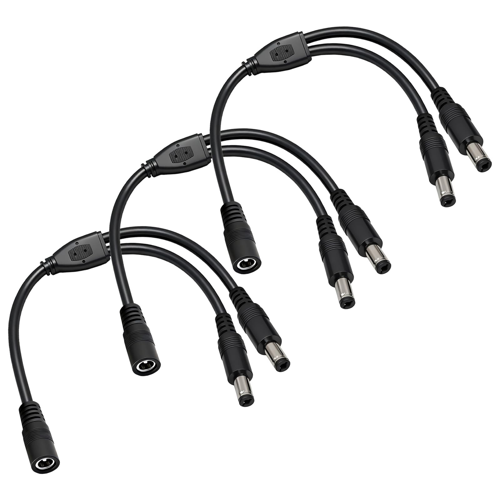 GGIPOWY 3Pack 18AWG DC 5.5mm x 2.5mm 12V/24V DC Power Splitter Cable