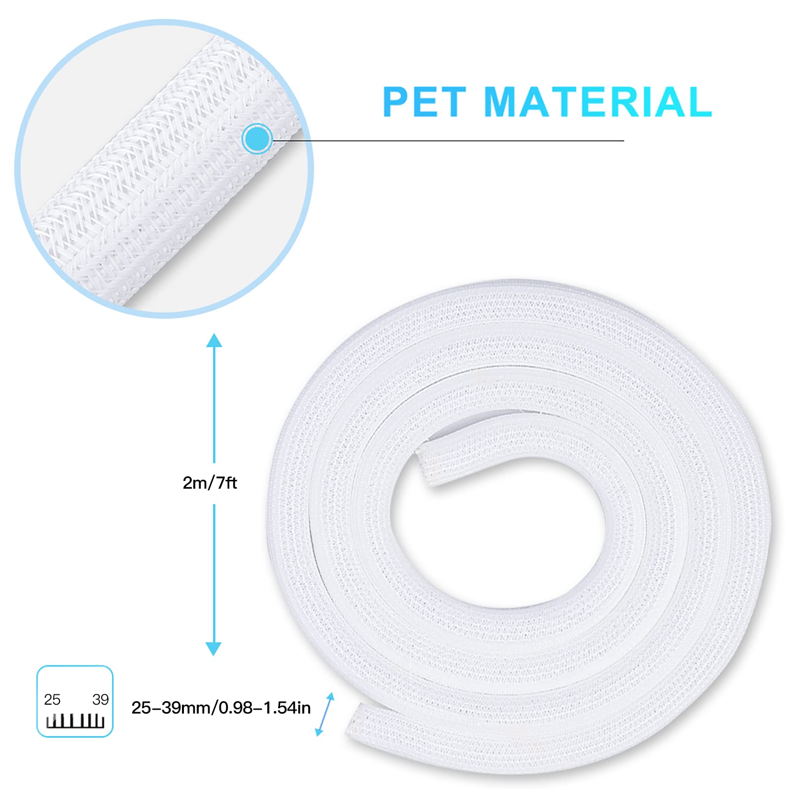 Agptek Cable Sleeve Cover, 6.6Ft   1.5 Inch Cord Management Wire Organizer Under Desk, Home Office Computer Wire Cover Hider Cor