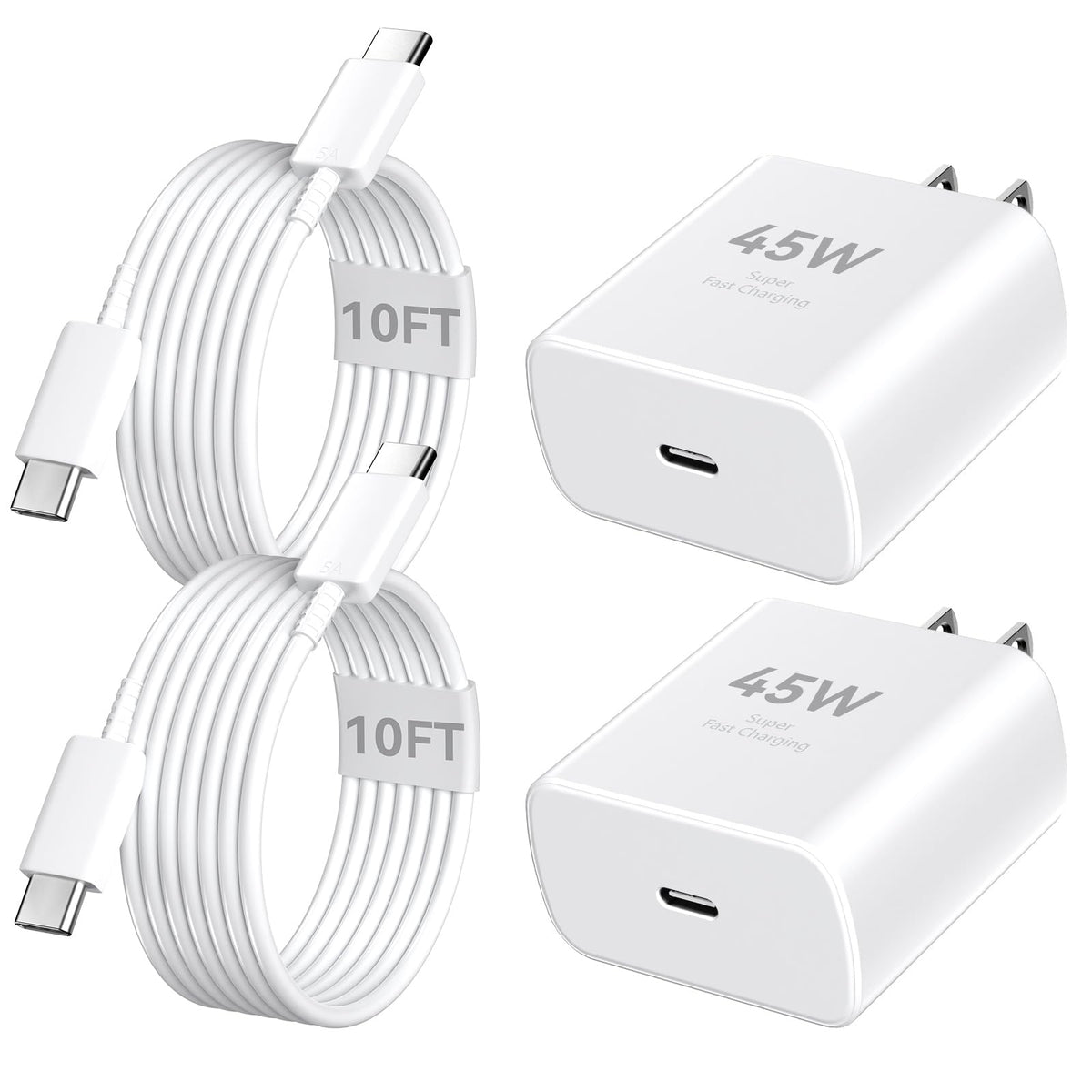 Iphone 16 Pro Max Charger Fast Charging, 45W Super Fast Usb C Iphone 16 Charger Block With 10Ft Long Charging Cord Cable For Iph