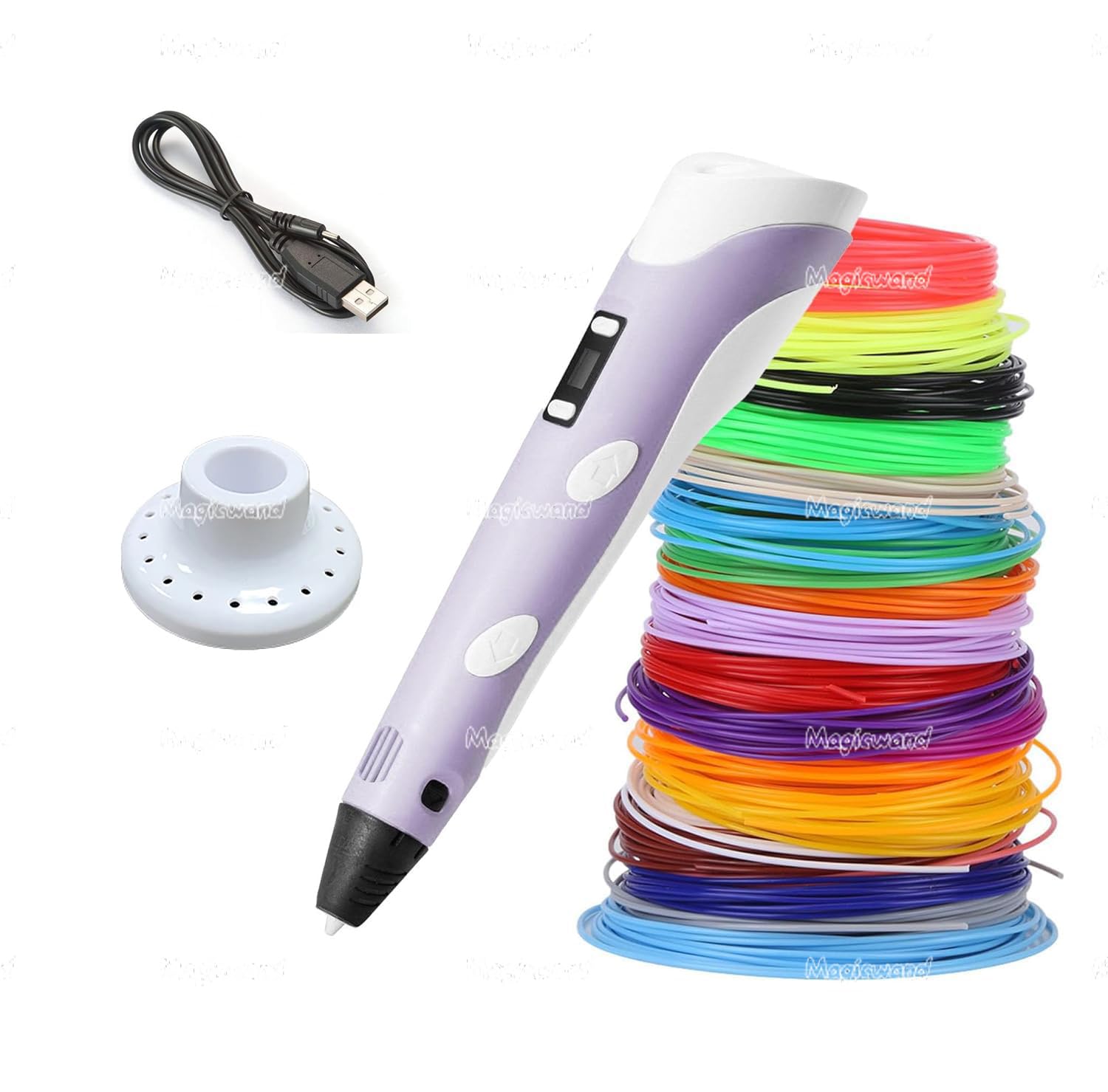 Magicwandwith Usb| !!! Very Imp !!!Long Press Filament Forward Button To Start 3D Pen| 3D Printing Pen With Lcd Display3 Metres