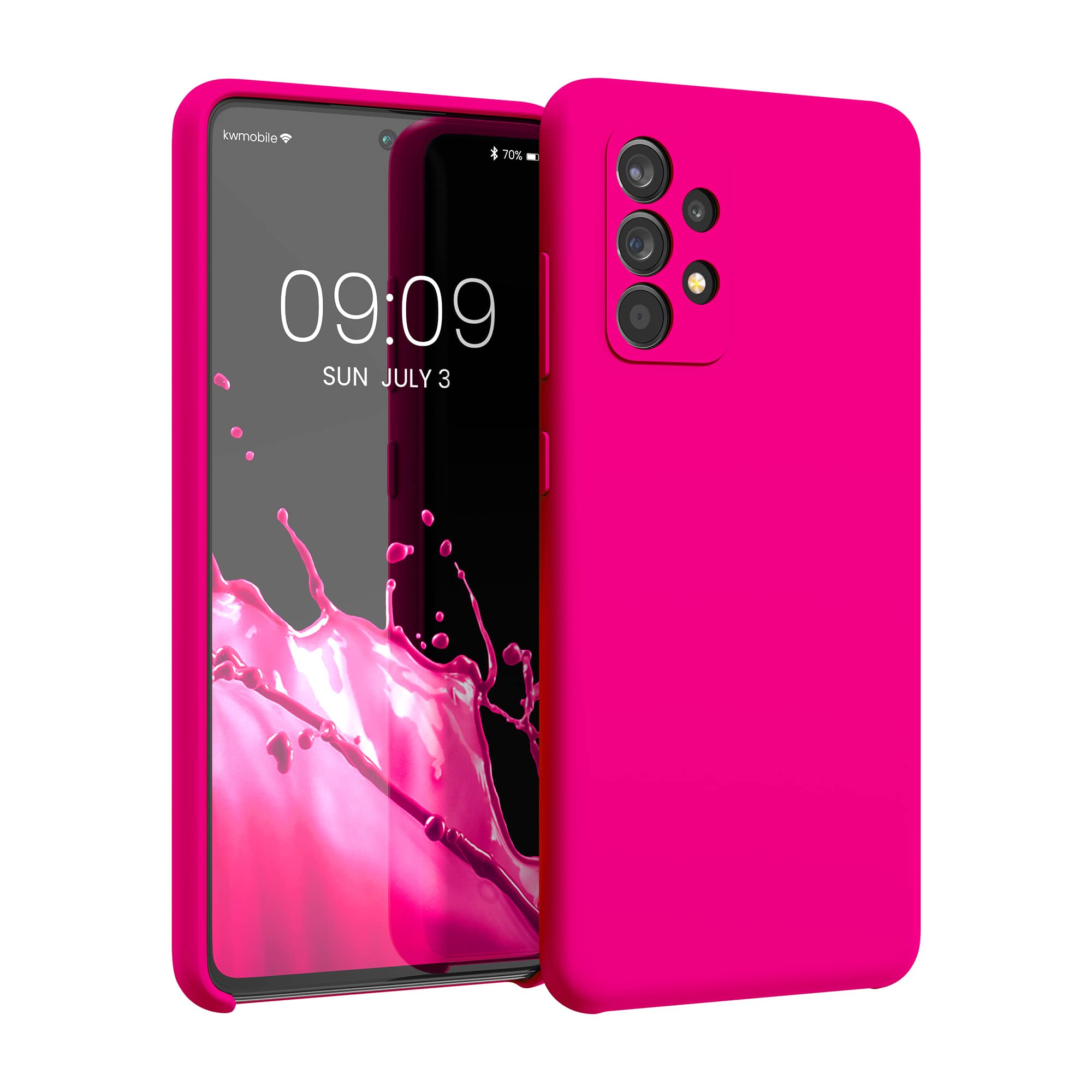 Kwmobile Case Compatible With Samsung Galaxy A52 / A52 5G / A52S 5G Case   Tpu Silicone Phone Cover With Soft Finish   Neon Pink