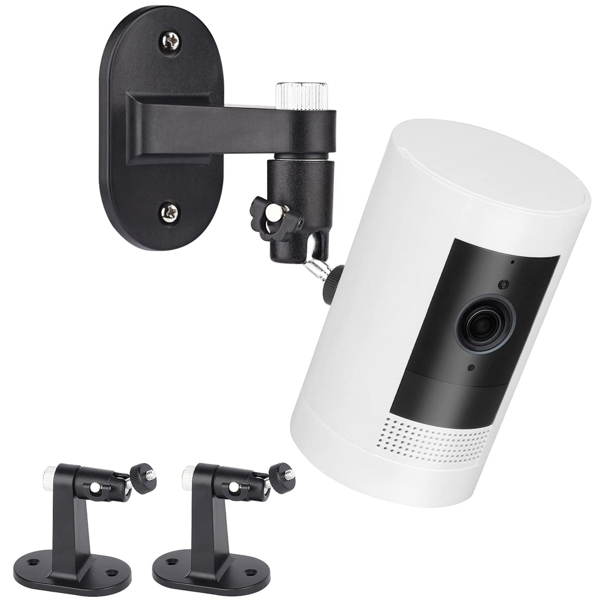 2Pack Adjustable Security Wall Mount Bracket For Ring Stick Up Cam & Ring Indoor Cam(1St Gen), Perfect View Angle For Ring Surveillance Camera System - Black