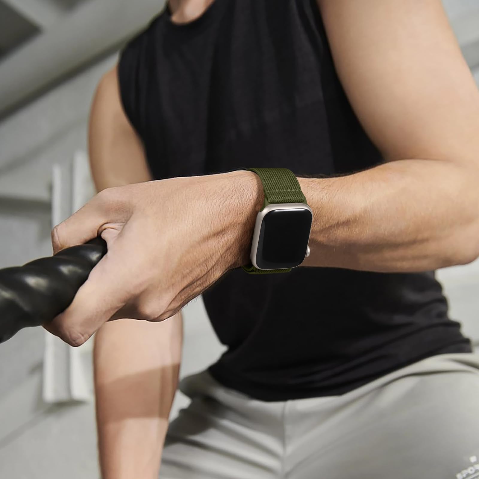 Maledan Stretchy Nylon Compatible With Apple Watch Band 49Mm 45Mm 44Mm 42Mm 41Mm 40Mm 38Mm Women Men, Soft Elastic Braided Sport