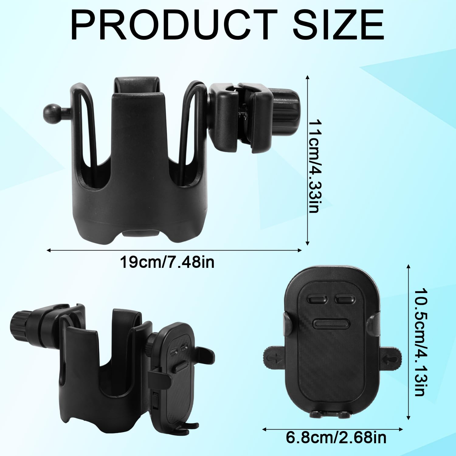 2-In-1 Mic Stand Cup Phone Holder, Black Universal Bottle Phone Holder Microphones Accessories For Concert Hall Recording Studio