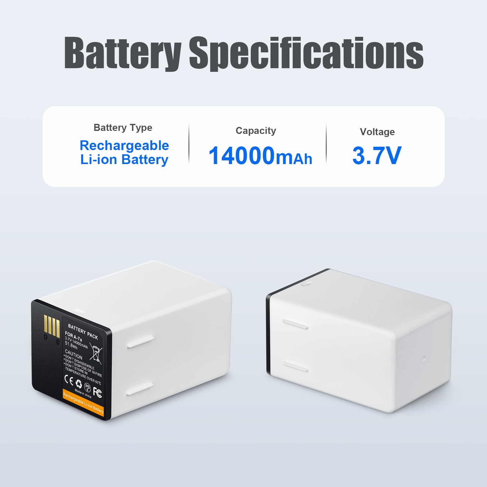 Topwowe A 7A Xl Extended Battery Replacement 14000Mah With Charger Compatible With Arlo Pro 3 Floodlight, Arlo Go 2, Arlo Pro 3/