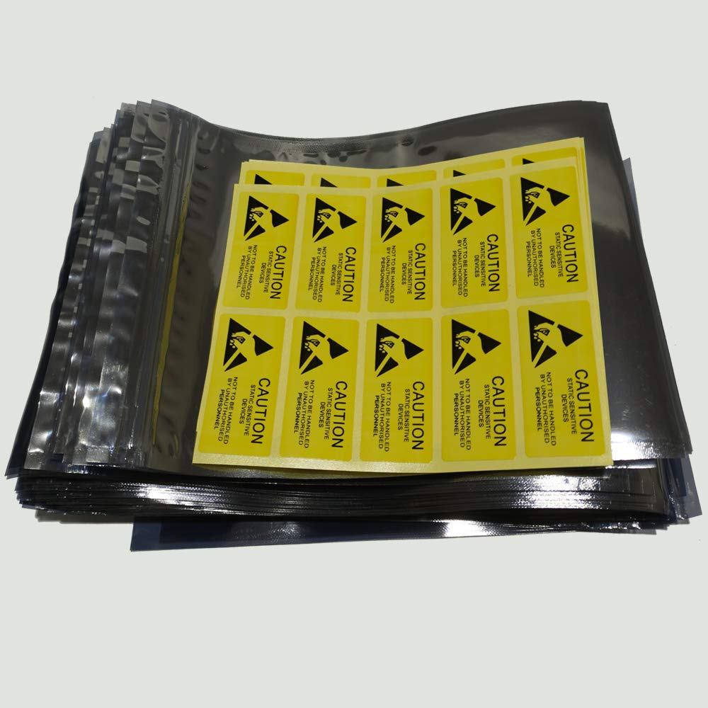 Daarcin Anti Static Bags,100Pcs 5.9X7.87In/15X20Cm Premium Esd Bags Resealable For 3.5'' Ssd Hdd With 100Pcs Labels, Antistatic