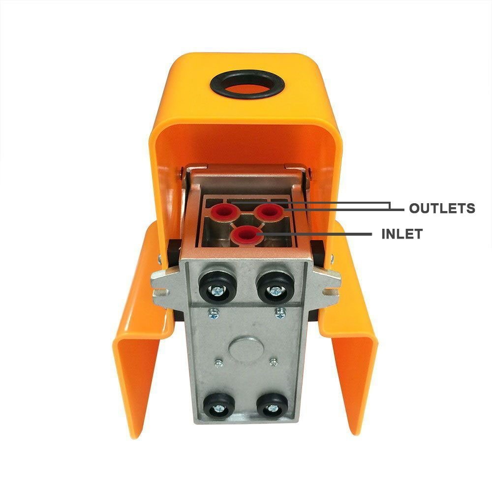 Interstate Pneumatics Vfp440C 2 Position 3 Port Foot Pedal Air Control Valve 1/4 Inch Npt With Protective Shield
