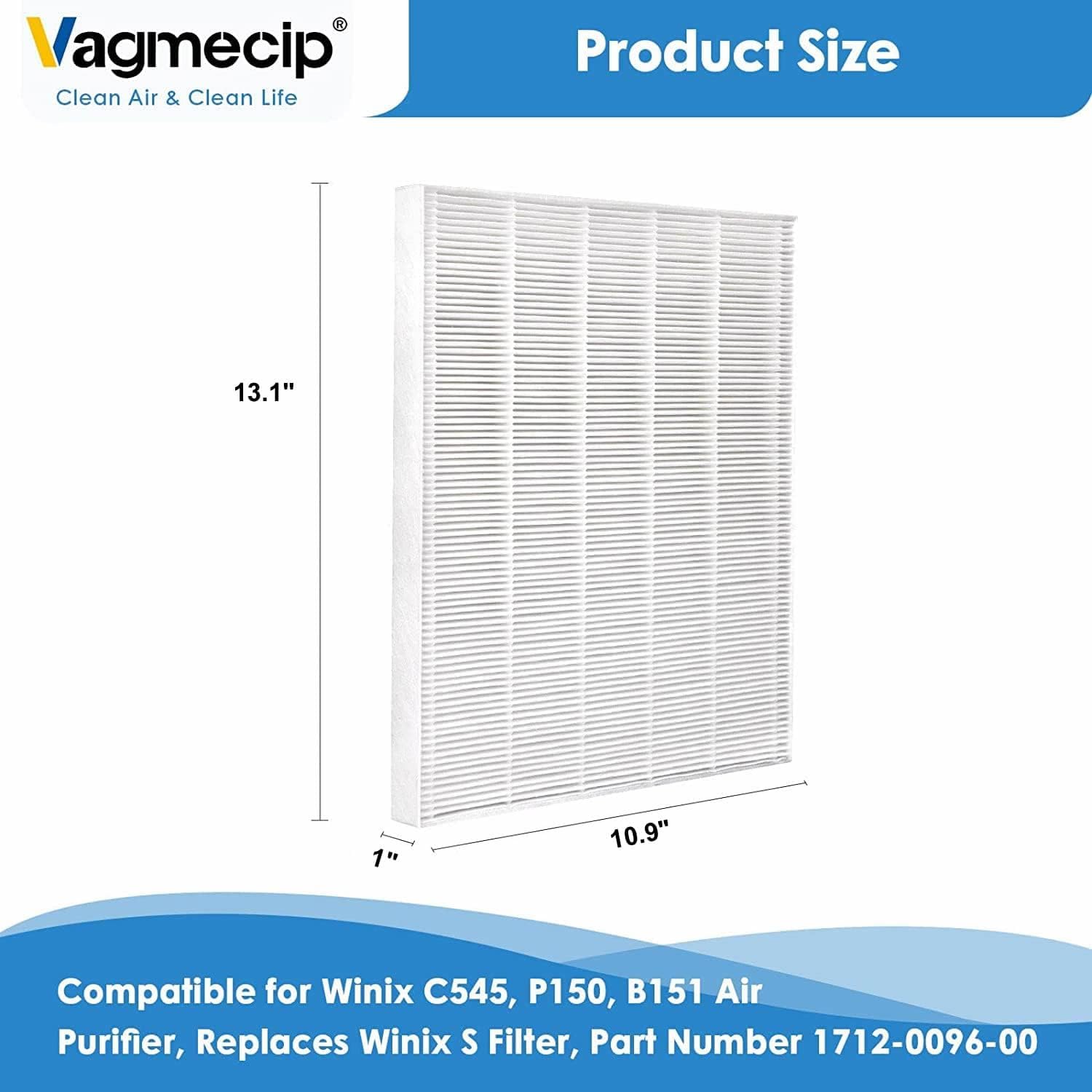 4Pack   C545 Replacement Hepa Filters Compatible With Winix C545 Air Purifier, Ture Hepa Filter S, Part Number 1712 0096 00 | 25