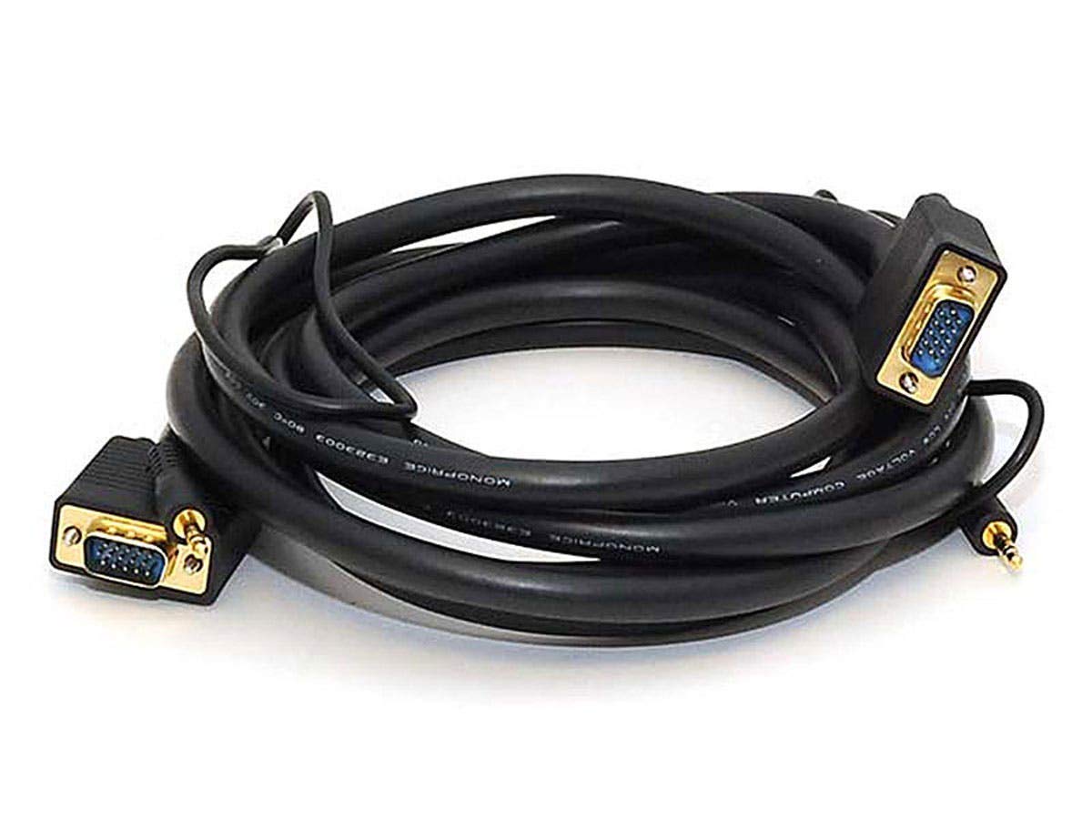 10Ft Super Vga Hd15 M/M Cl2 Rated Cable W/ Stereo Audio And Triple Shielding (Go