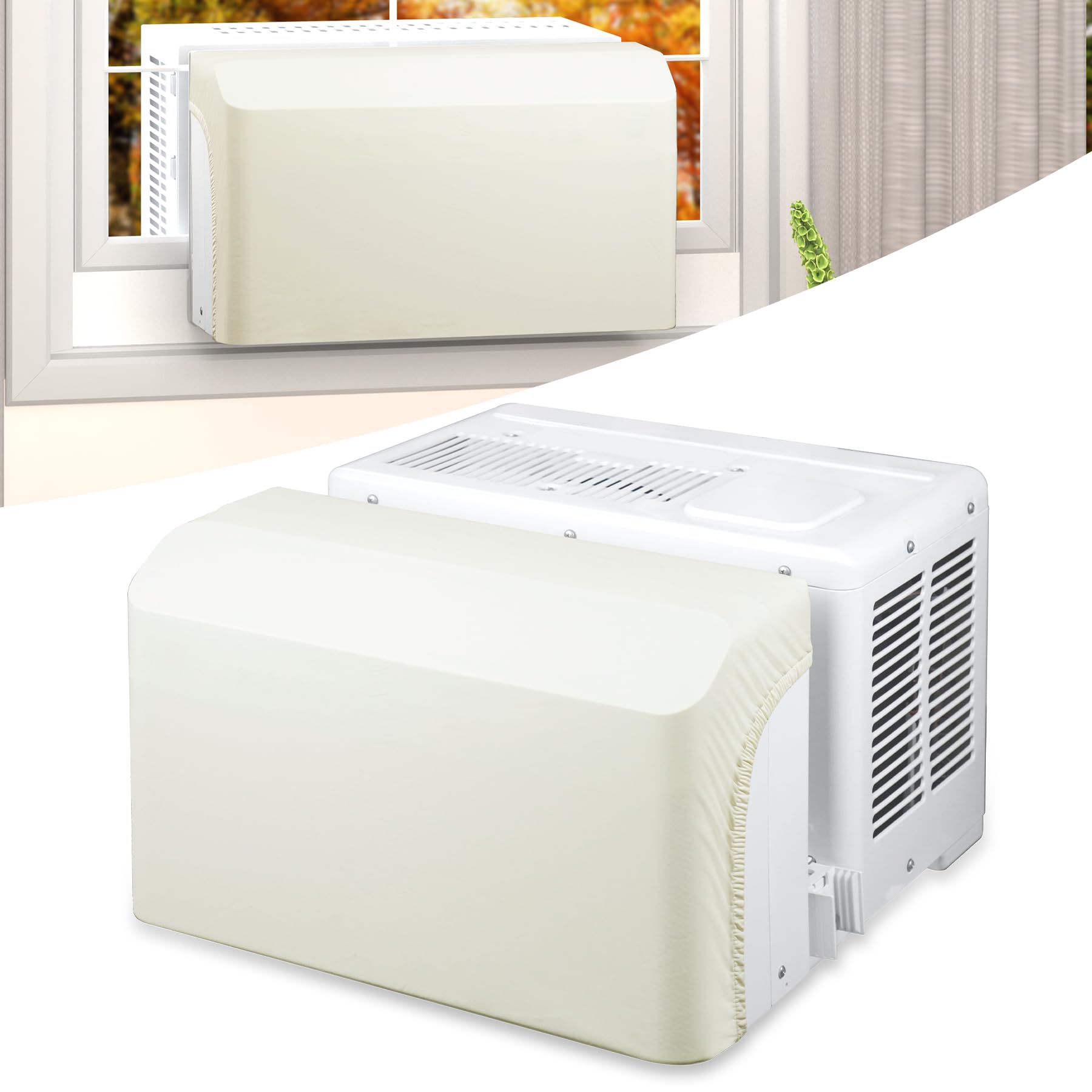 Forestchill Indoor Air Conditioner Cover For U Shaped Window Ac Unit, Wind Proof & Dust Proof Ac Cover With Sealing Tape For Ins