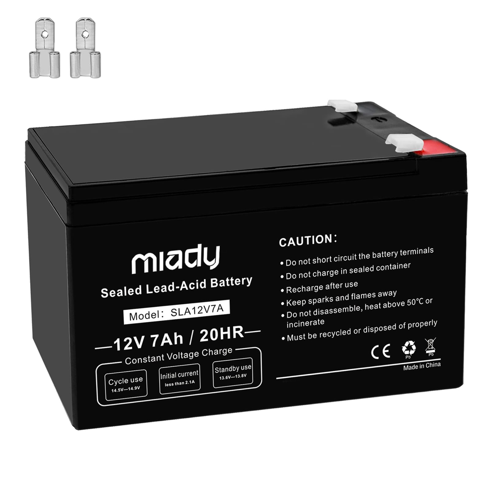 Miady 12V 7Ah Rechargeable Sealed Lead Acid Battery(1 Pack)
