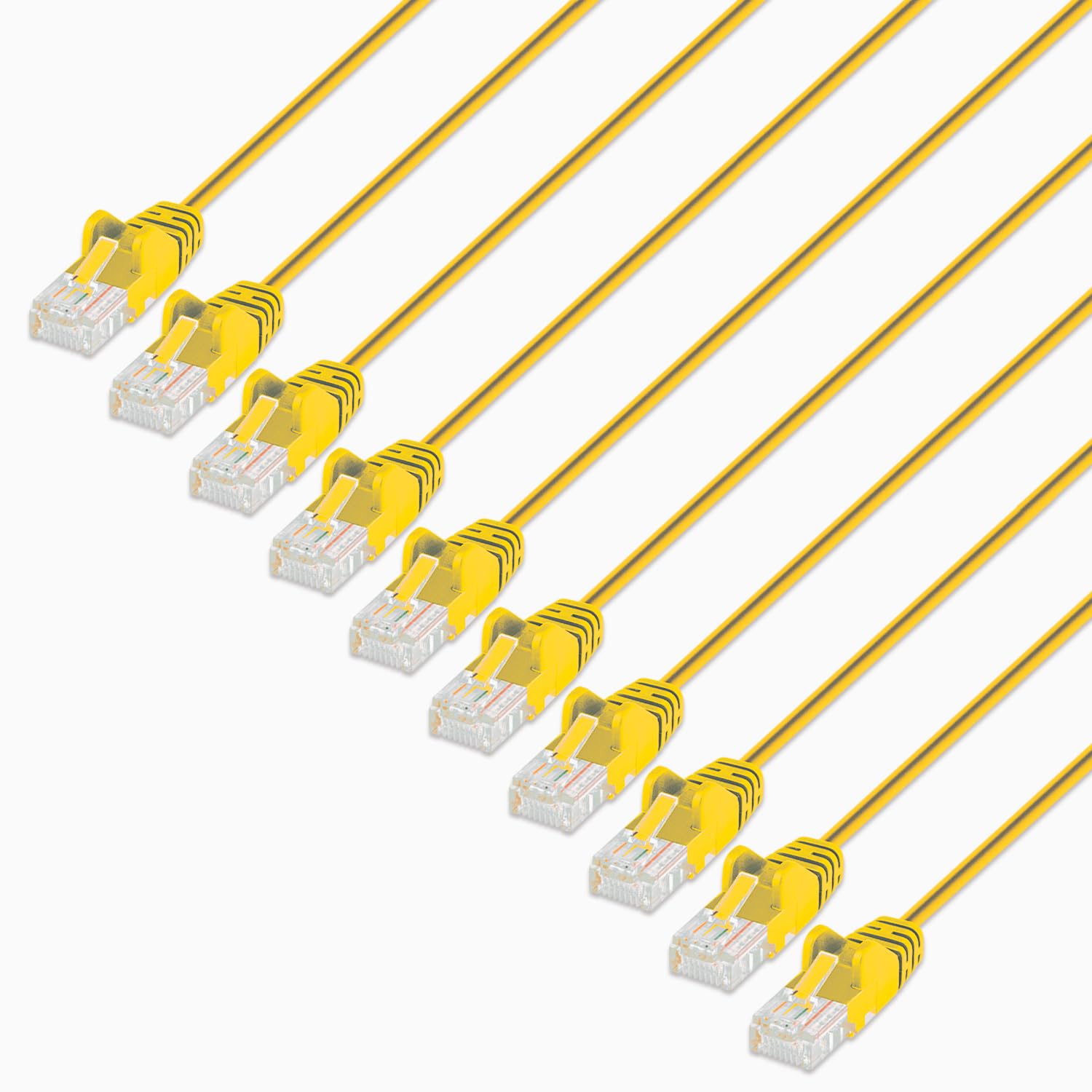 Cat6 U/Utp Slim Network Patch Cable, 10 Ft., Yellow, 10-Pack