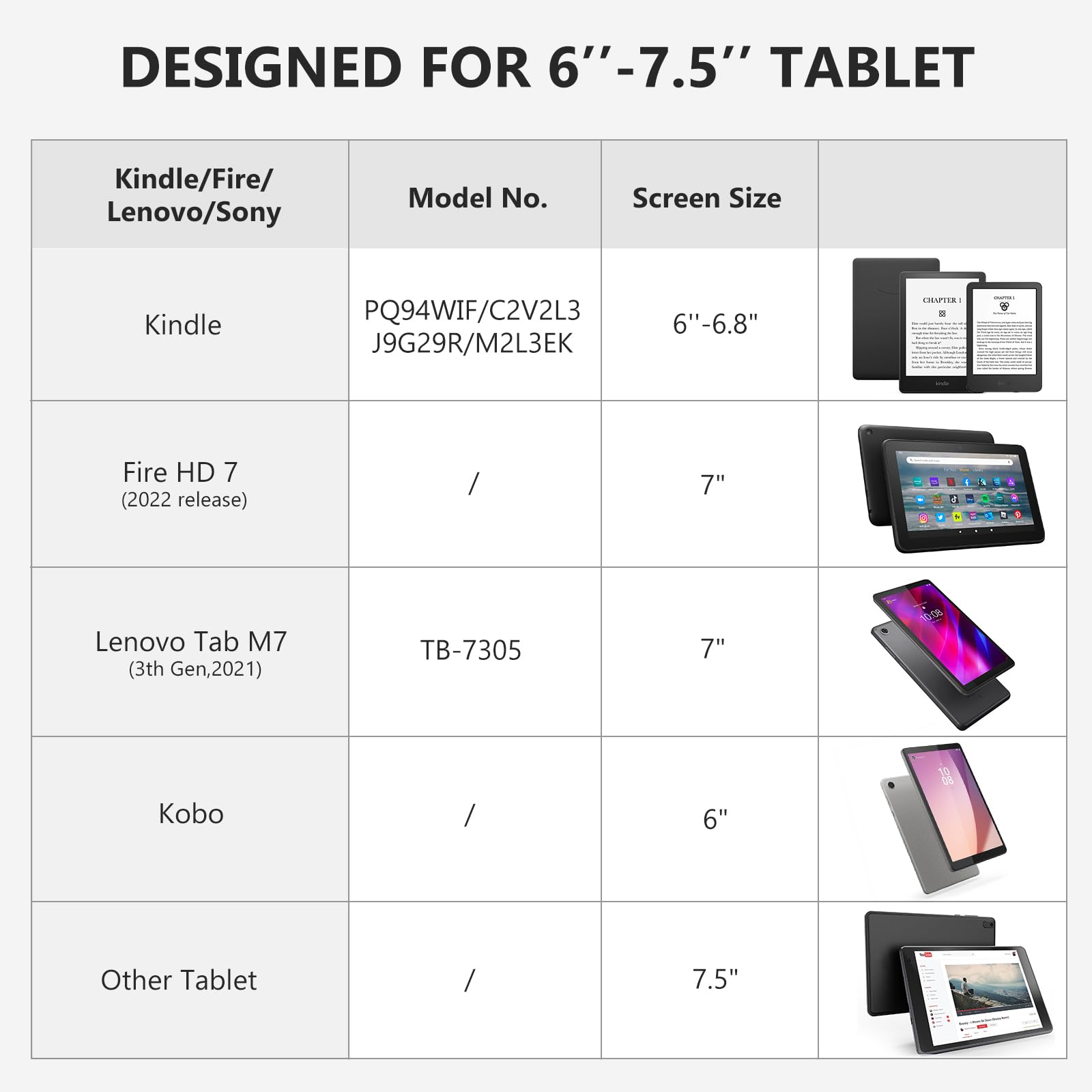 Cobak Secure Hand Strap For Kindle And Tablets   Versatile And Lightweight Finger Grip Holder For 6 7.5'' Kindle/Kobo/Voyaga/Len