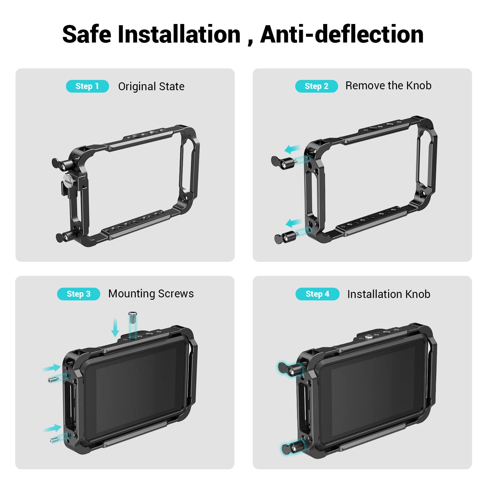 Smallrig Cage For Atomos Ninja Series,Built In Nato Rail And Cable Clamp Monitor Cage For Atomos Ninja V/Ninja V Plus/Ninja/Ninj