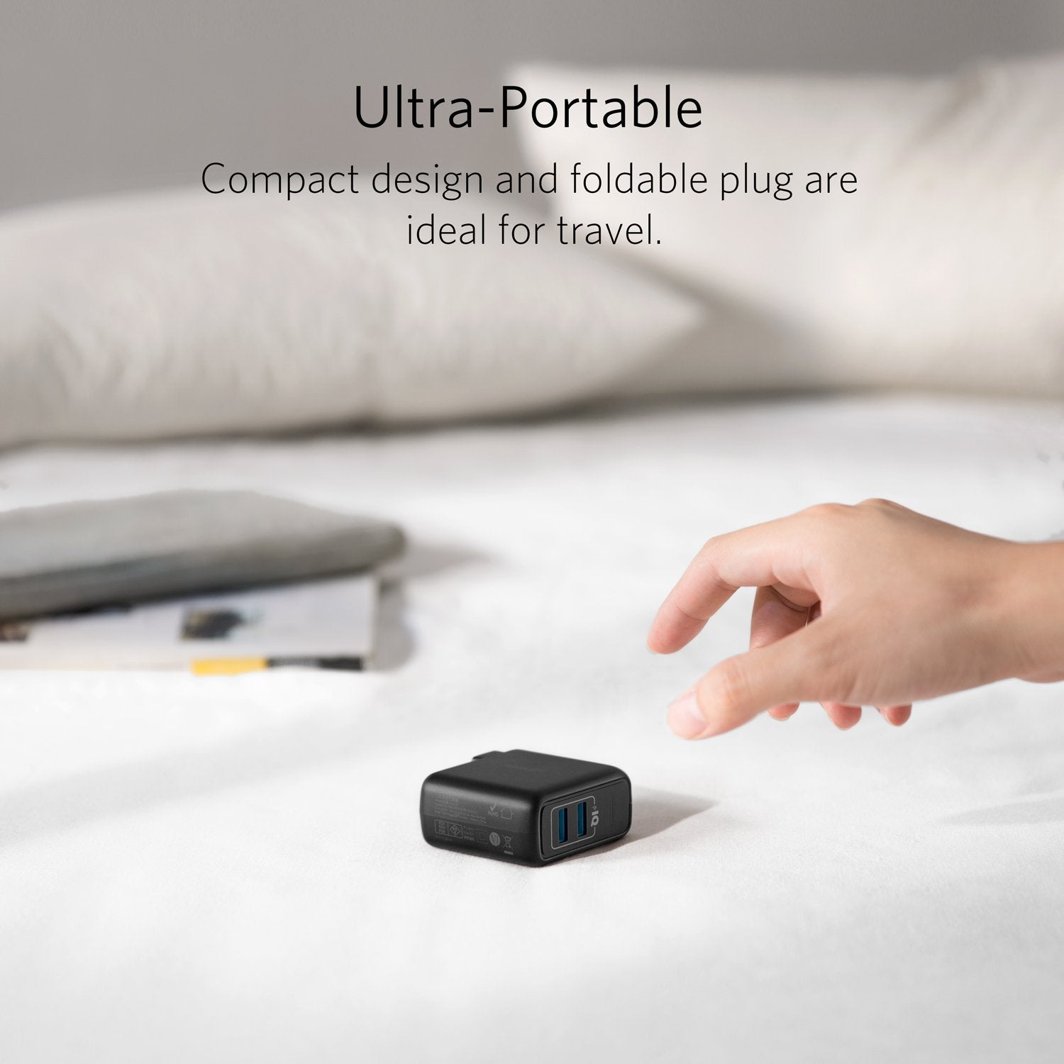 Usb Charger, Anker Elite Dual Port 24W Wall Charger, Powerport 2 With Poweriq And Foldable Plug, For Iphone 11/Xs/Xs Max/Xr/X/8/