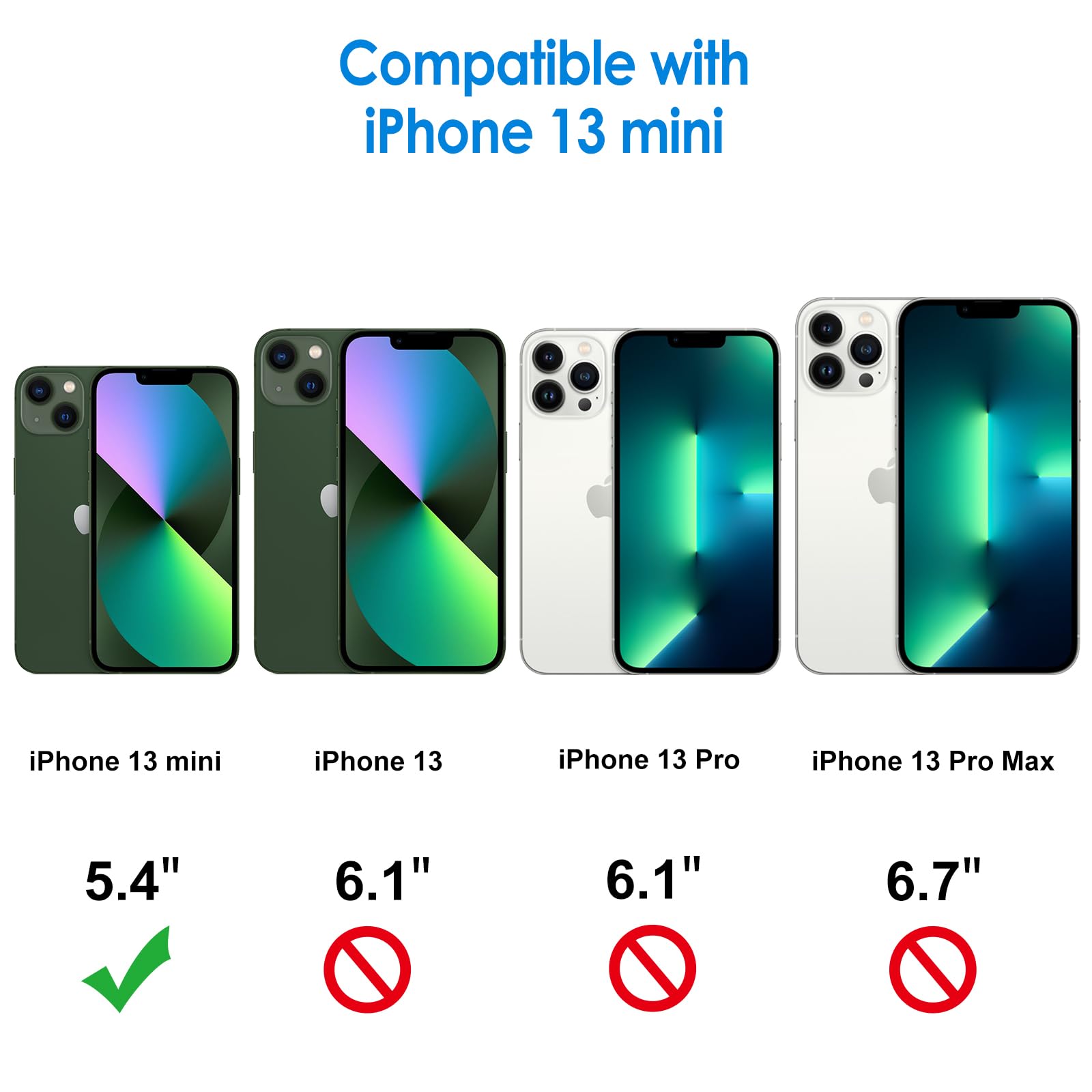 Jetech Case For Iphone 13 Mini 5.4-Inch, Non-Yellowing Shockproof Phone Bumper Cover, Anti-Scratch Clear Back (Alpine Green)