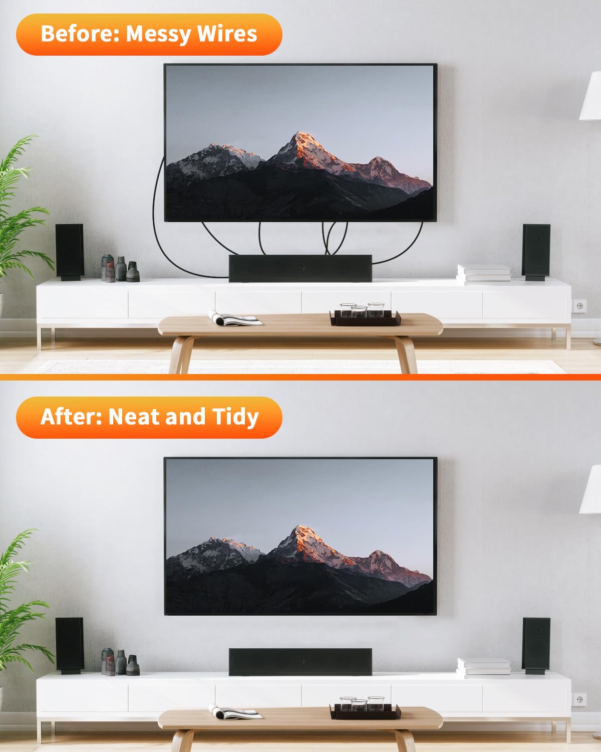 Elecpow Cord Hider Wall With Dual Ac Outlets & Dual Usb A Ports, In Wall Cable Management Kit For Wall Mounted Tv,Recessed Outle