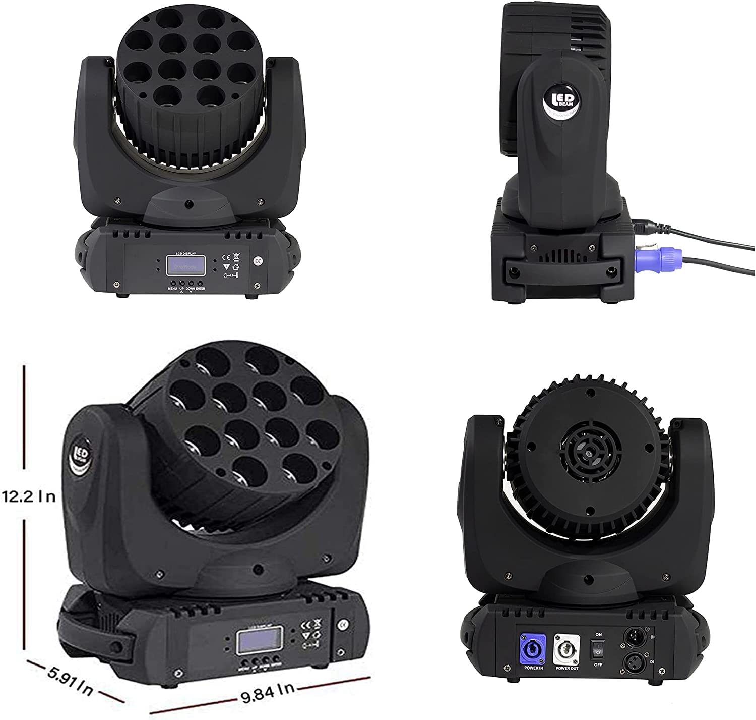 Shehds Moving Head Light Beam Wash Led 12X12W Rgbw 4In1 Dj Lights Lighting Professional 9/16 Channels Dmx512 Sound Activated Str
