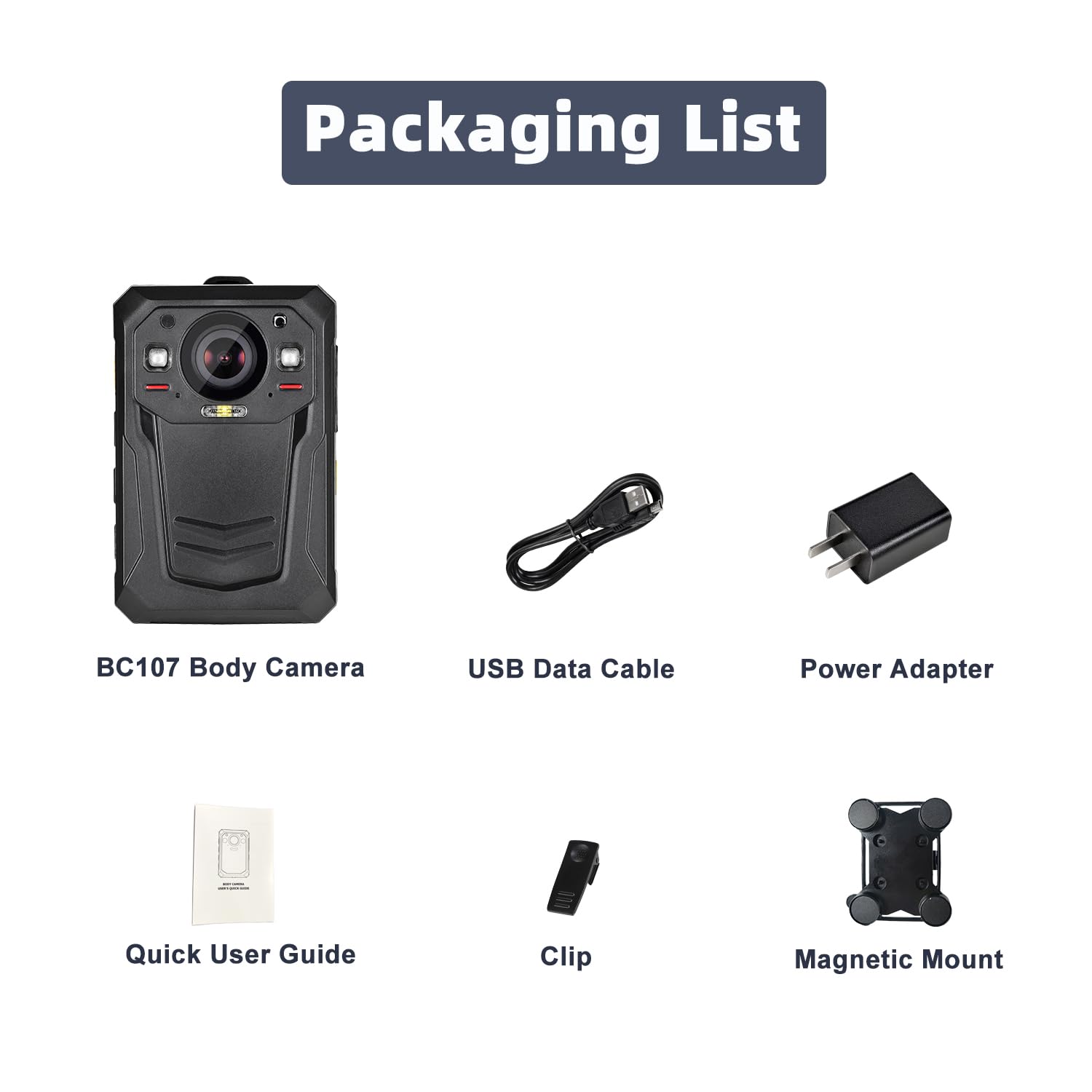 Ponycam 1512P Hd Body Camera With Electronic Image Stabilization,13H Record Time, Built In 3600Mah Battery, Easy To Operate, Wat