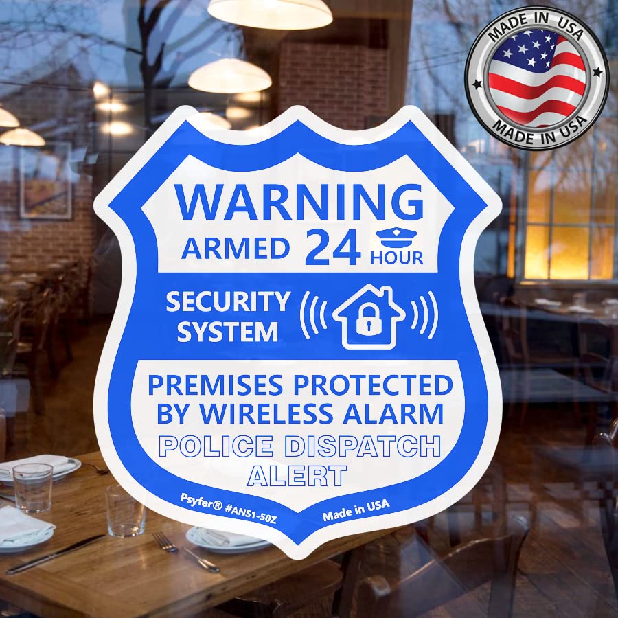 Psyfer (Fade Free) 12 Pack   Security Camera & Alarm Outdoor Uv Waterproof Stickers [Made In Usa]