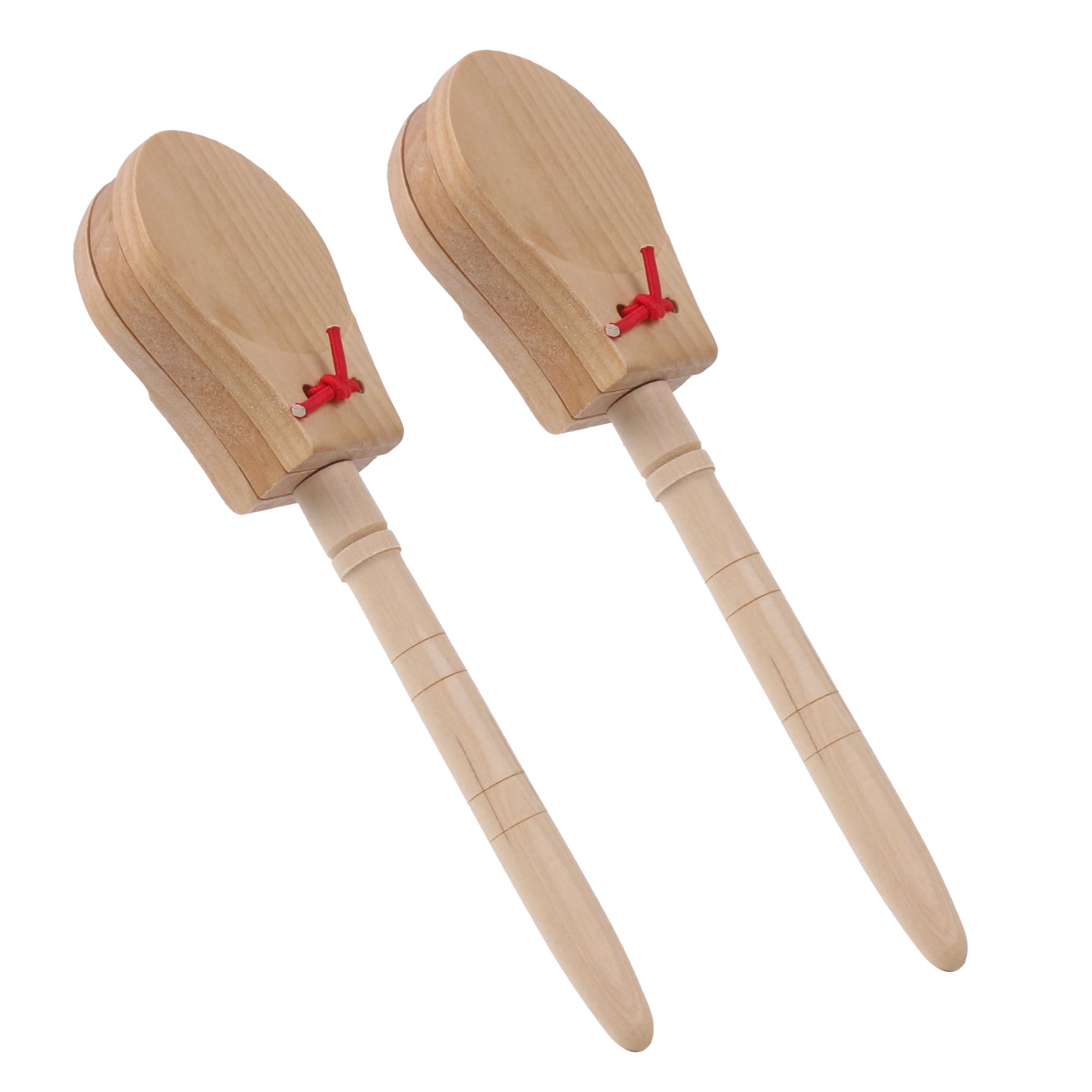 BQLZR Wooden Castanet Clapper w/Handle for Musical Percussion Musical Instruments Pack of 2 8.46x2.01x0.91 (LxWxT)