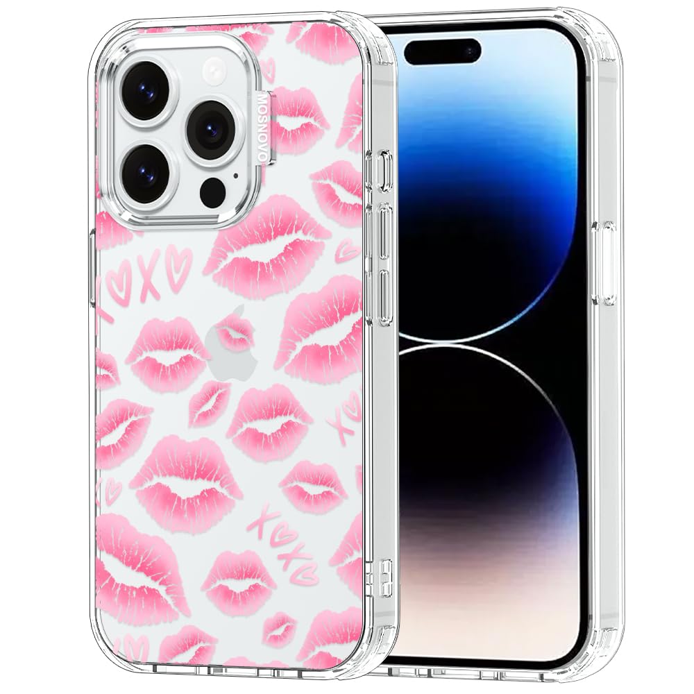 MOSNOVO for iPhone 14 Pro Case, Shockproof Military-Grade Protection 6.6ft Drop Tested, Clear Phone Case for iPhone 14 Pro, XOXO