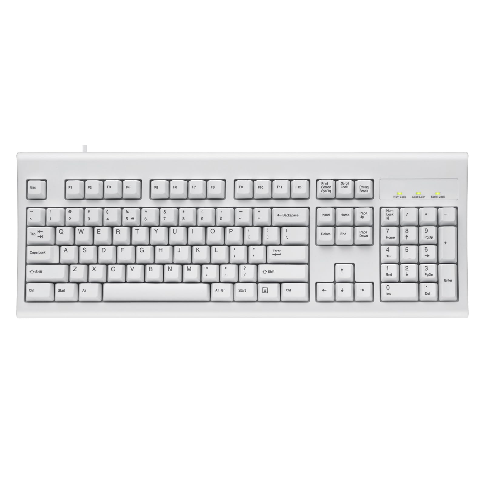 Perixx Periboard 106 Us W, Performance Wired Keyboard   20 Million Key Press Life   Full Size 17.9'X6.6'X1.7'   White