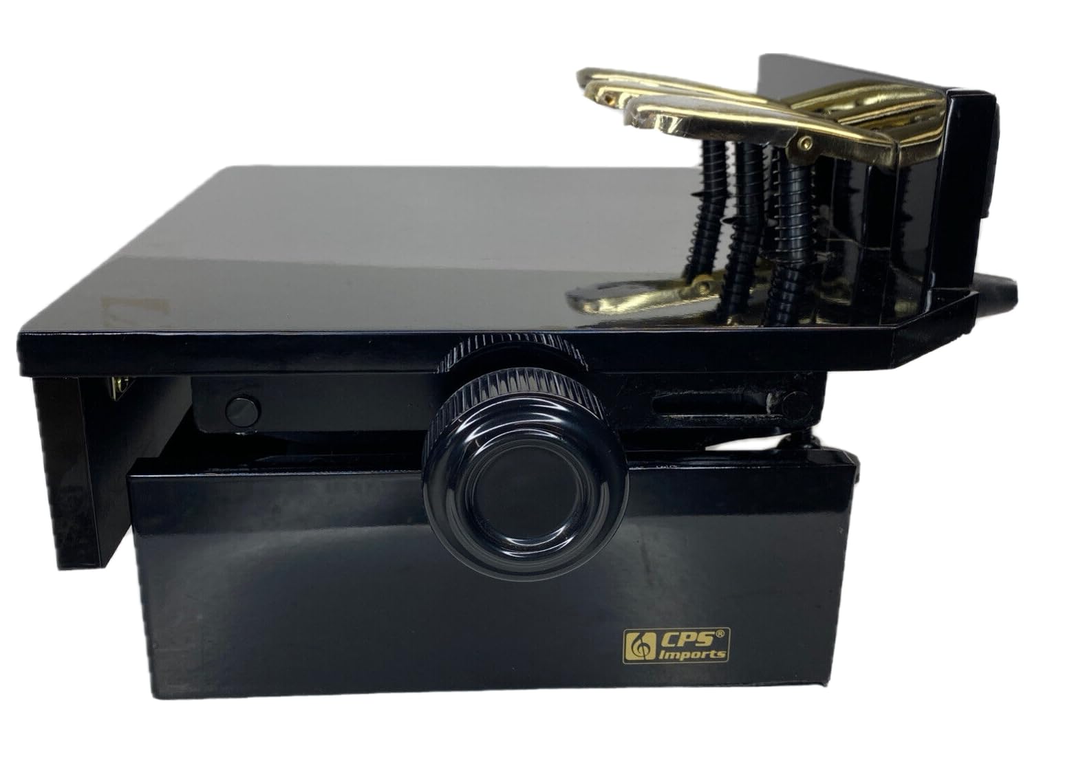 Cps Imports Wood Adjustable Piano Pedal Extender Bench In Ebony With 3 Pedals