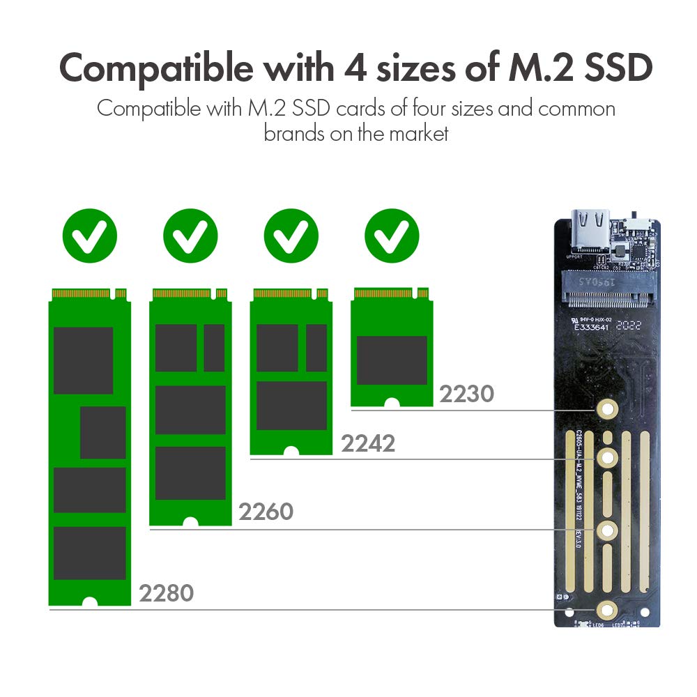 Ineo M.2 Nvme (Pcie) Ssd Enclosure Built In Cooling Fan And Write Protection Switch [C2605 Nvme]