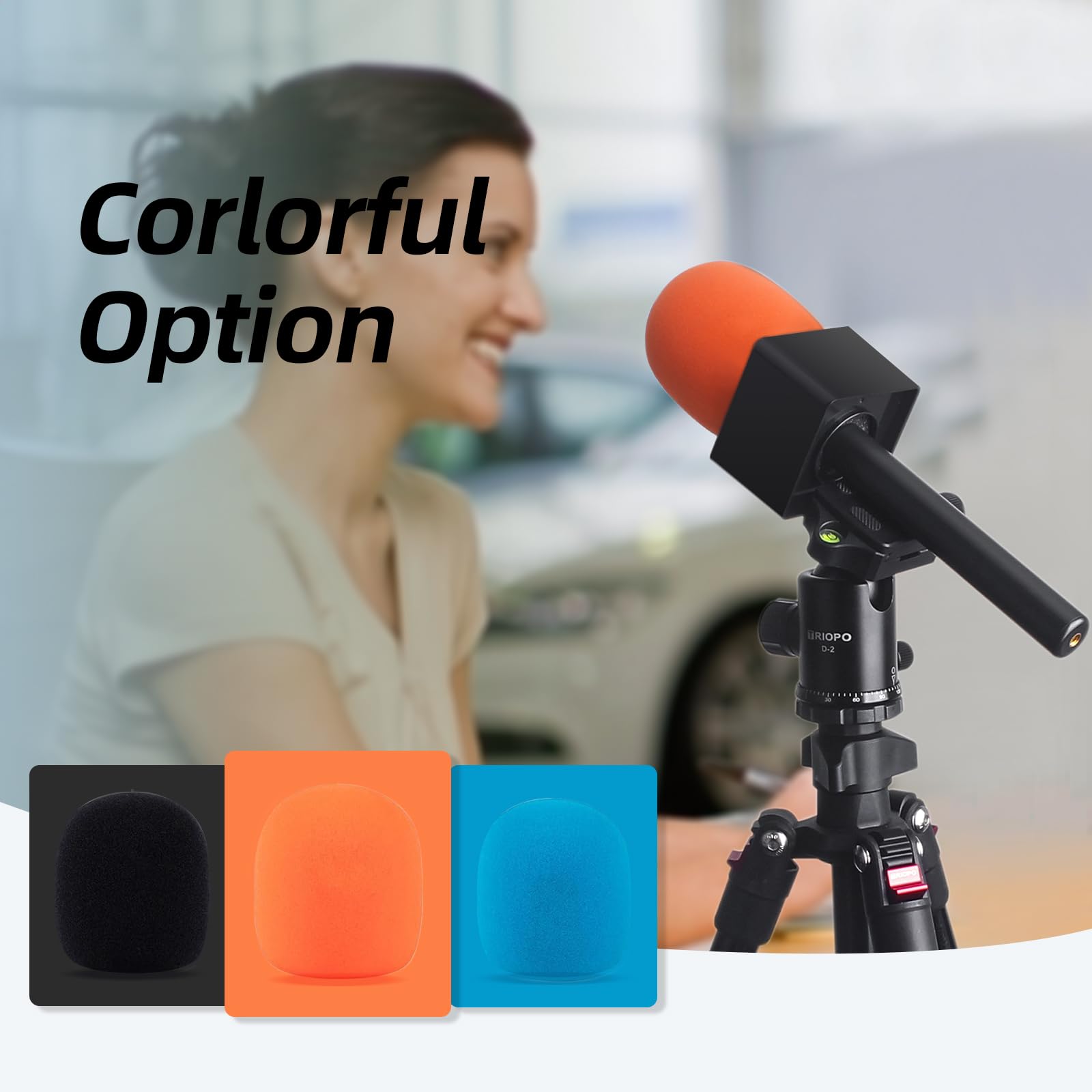 CaTeFo Handheld Microphone Stand for DJI Mic, Rode Wireless Go, with 1/4" Thread, Black, StarRig PRO-HC, Foam & Flag Adapter