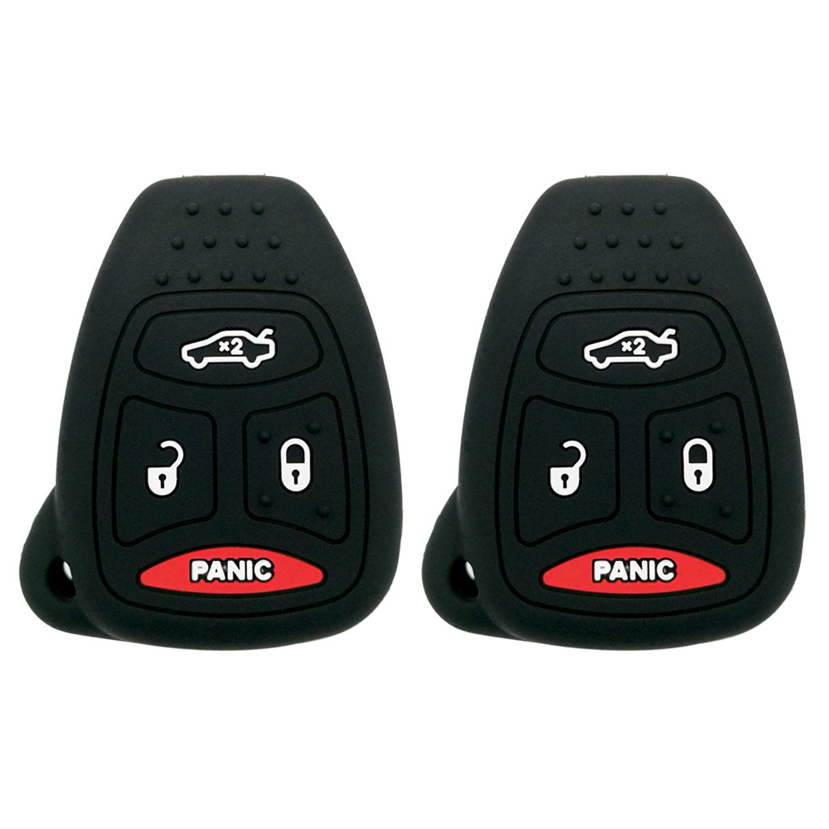 Coolbestda 2Pcs Silicone Keyless Entry Remote Fob Case Skin Cover Protector For Chrysler 200 300 Pt Cruiser Dodge Charger Magnum