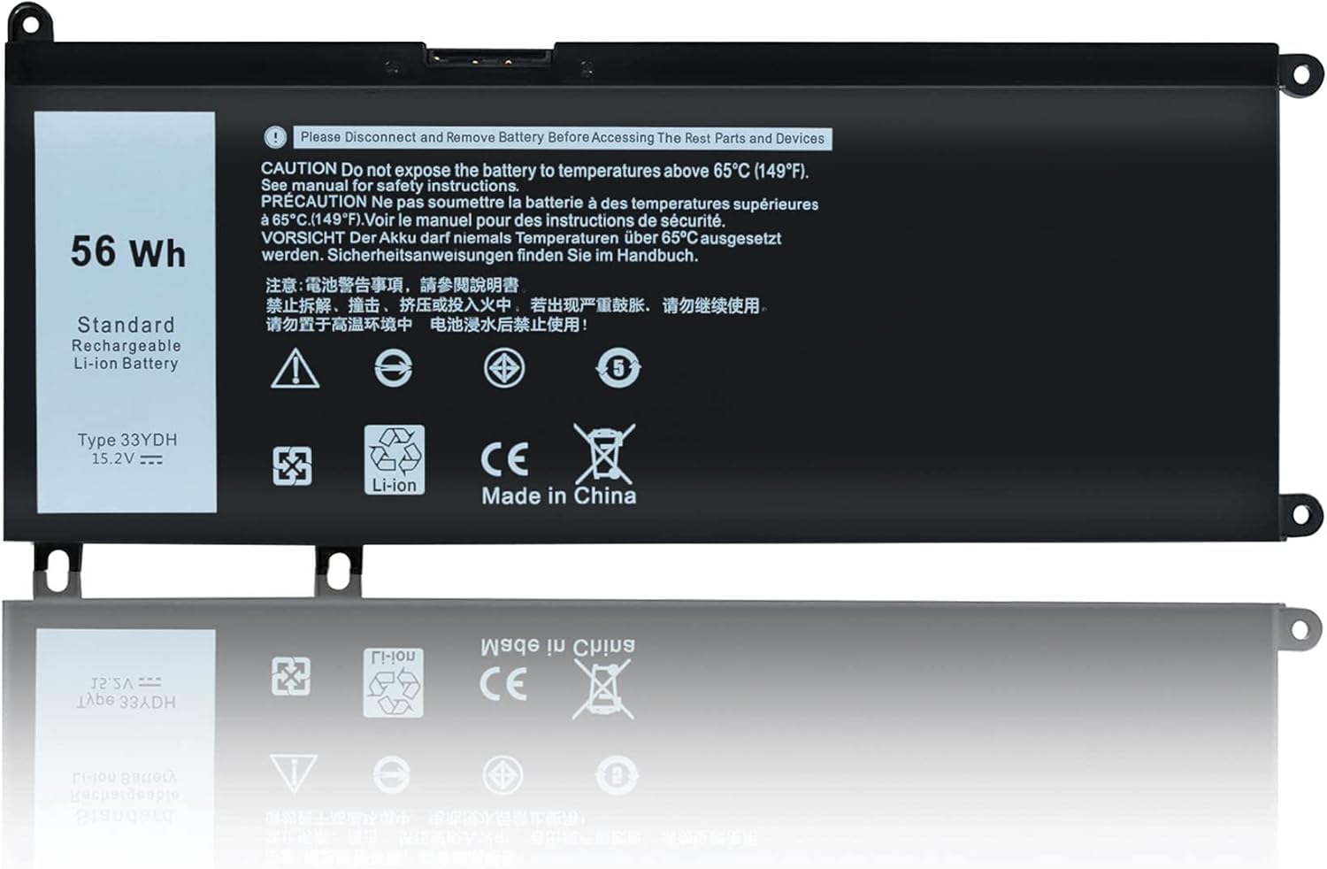 Ymawetia 33YDH Battery Replacement for Dell Laptops15.2V 56Wh Battery Compatible with Dell Latitude 3490 3590 3580 3380 3480 Ins