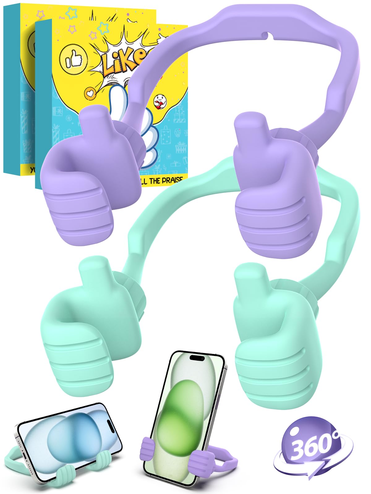 Stocking Stuffers For Teens Girls Adults Women Gifts For Christmas Cell Phone Stand: Upgrade Adjustable Lazy Thumbs Up Phone Hol